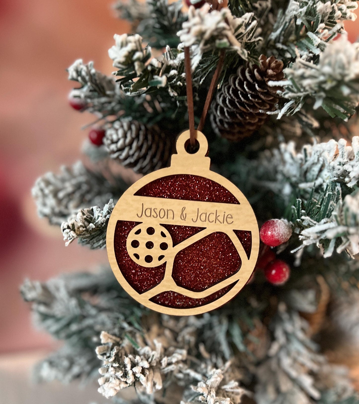 Personalized Pickleball Lover Ornament, Pickleball Buddy Gift, Pickleball Team Player, Sports Christmas Present, Paddle Stocking Stuffer