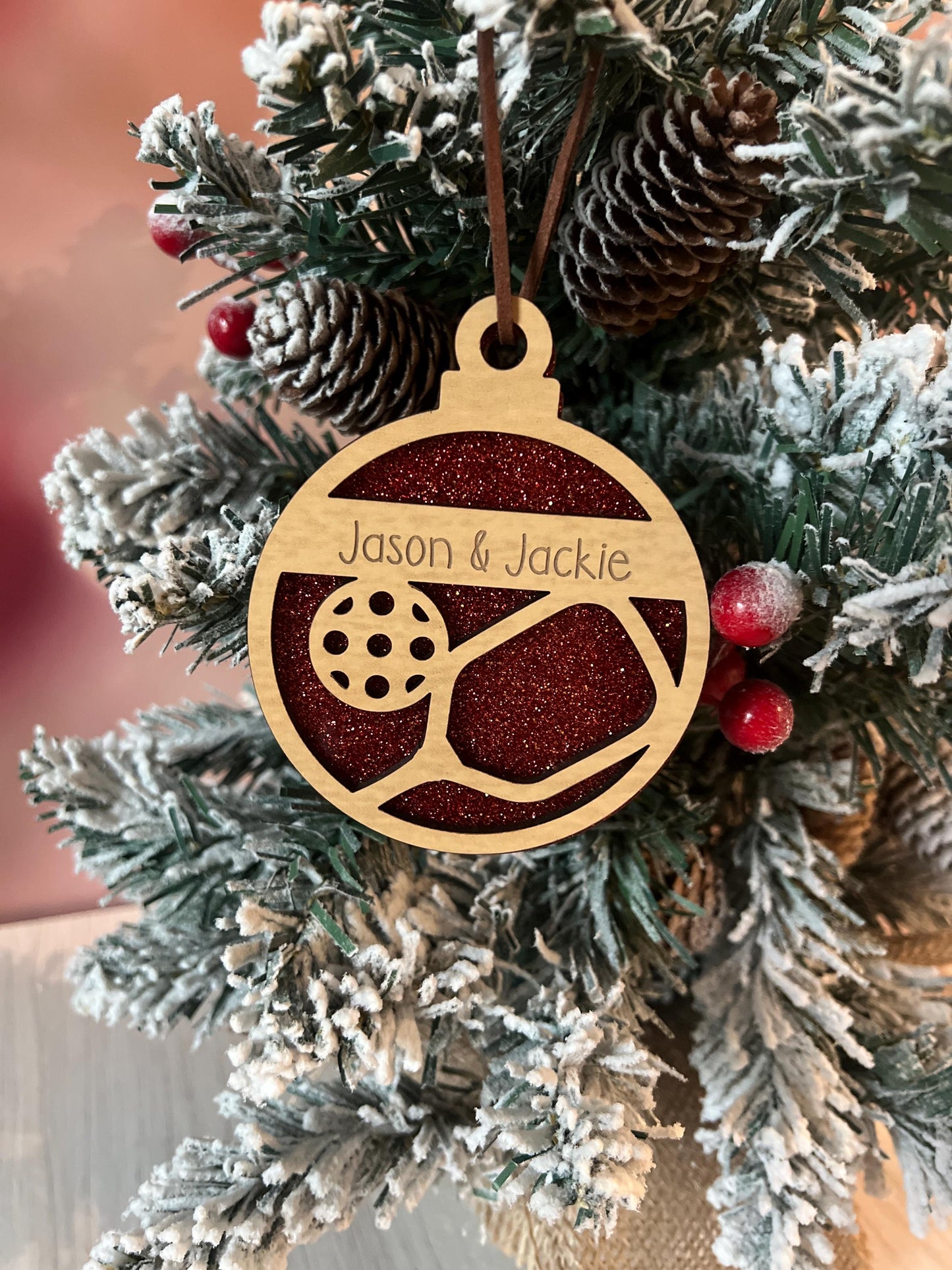 Personalized Pickleball Lover Ornament, Pickleball Buddy Gift, Pickleball Team Player, Sports Christmas Present, Paddle Stocking Stuffer