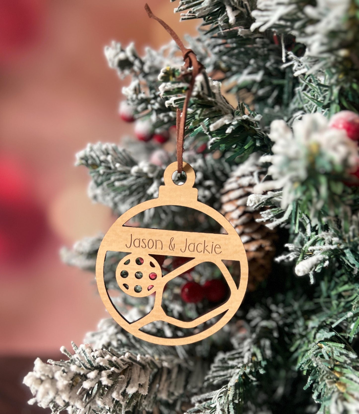 Personalized Pickleball Lover Ornament, Pickleball Buddy Gift, Pickleball Team Player, Sports Christmas Present, Paddle Stocking Stuffer