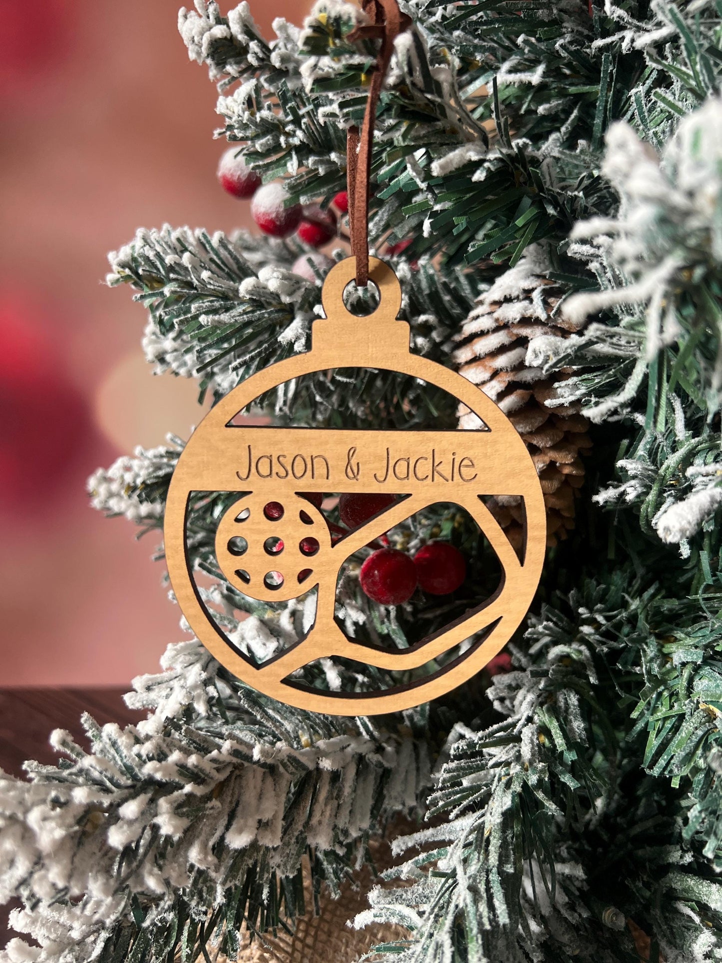 Personalized Pickleball Lover Ornament, Pickleball Buddy Gift, Pickleball Team Player, Sports Christmas Present, Paddle Stocking Stuffer
