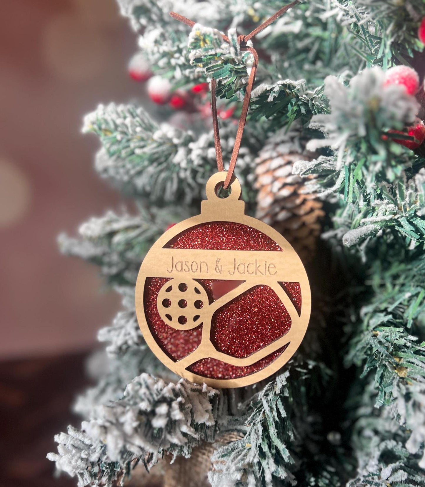 Personalized Pickleball Lover Ornament, Pickleball Buddy Gift, Pickleball Team Player, Sports Christmas Present, Paddle Stocking Stuffer