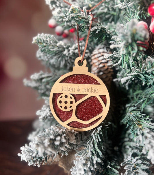 Personalized Pickleball Lover Ornament, Pickleball Buddy Gift, Pickleball Team Player, Sports Christmas Present, Paddle Stocking Stuffer