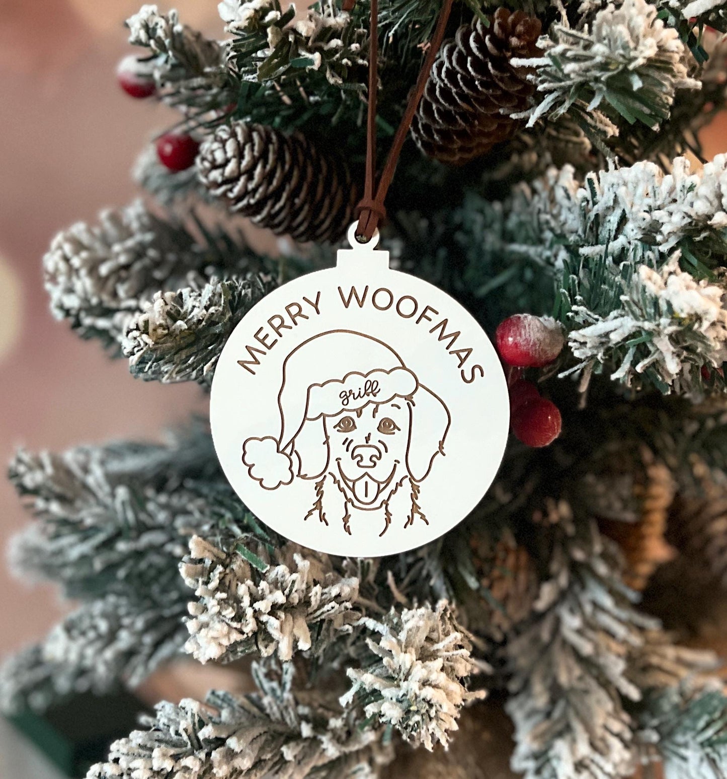 Personalized Dog Breed Christmas Ornament, Happy Howlidays, Merry Woofmas, Dog Lover Gift, Custom Dog Mom Present, Pet Lover