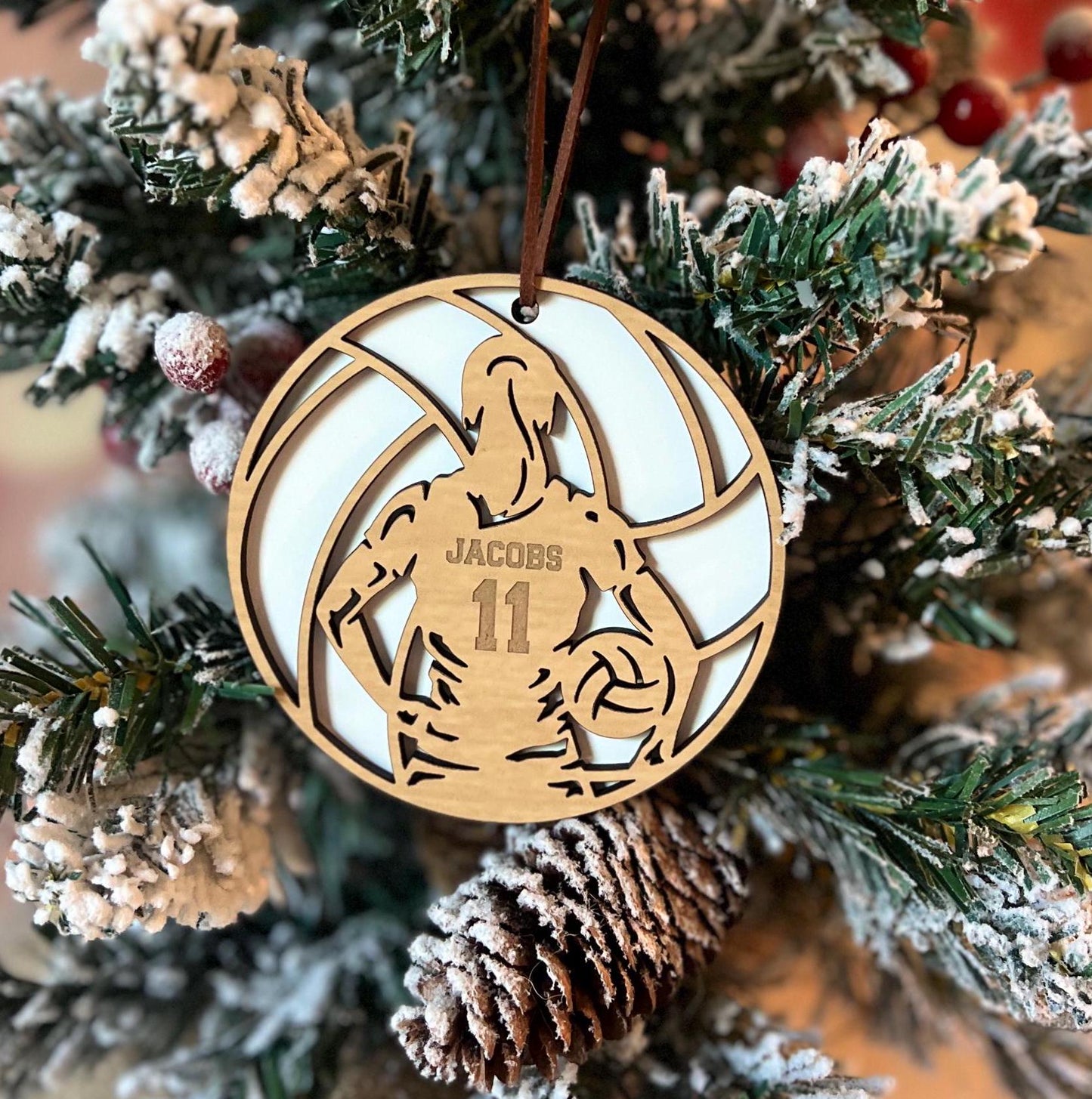 Personalized Volleyball Player Christmas Ornament, Custom Female and Male Vball Gift, Sports Player Present, Senior Gift, Team Gift