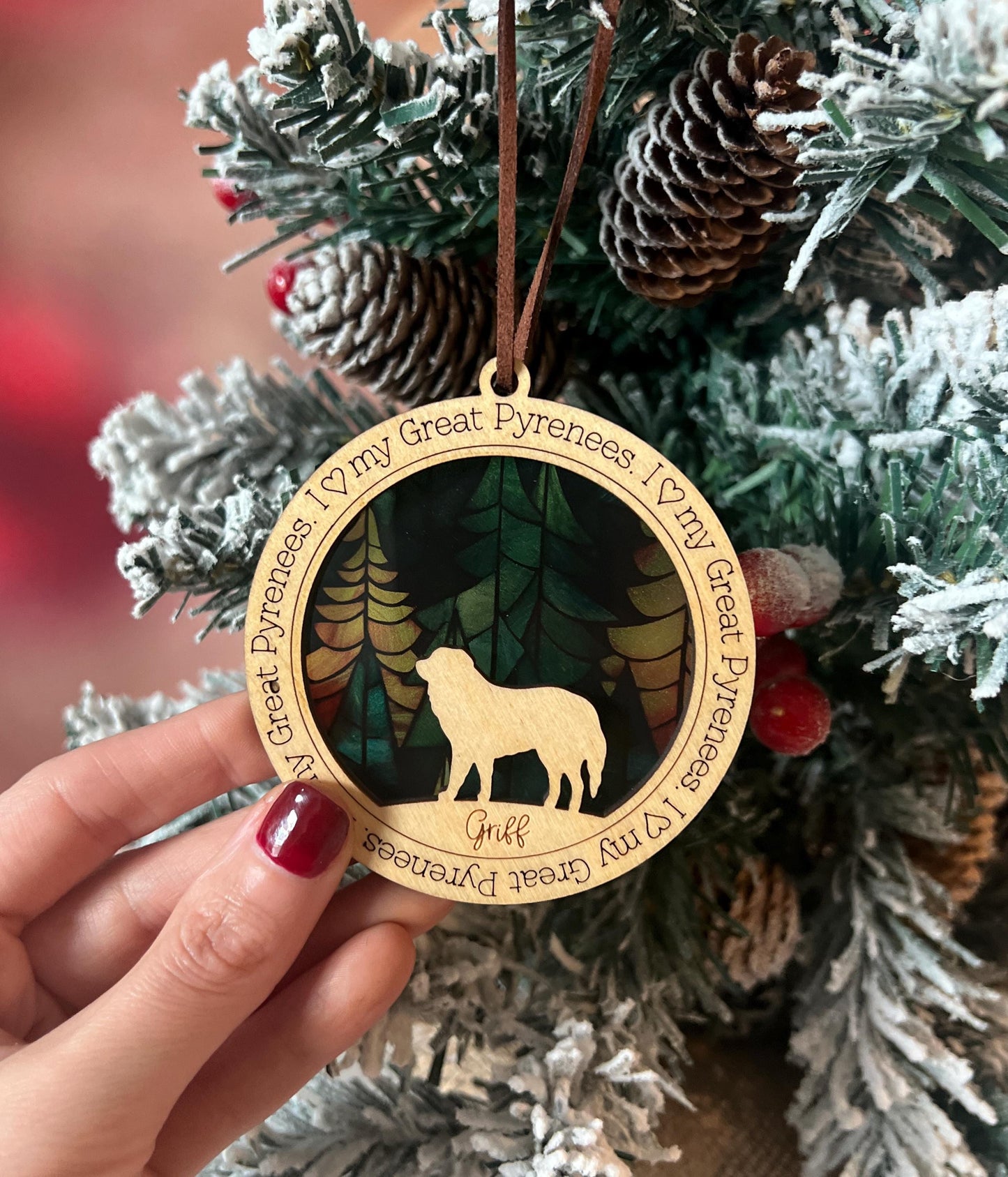 Personalized Dog Breed Christmas Ornament, Custom Dog Lover Gift, Dog Mom present, I love my Dog Gift, Pet Lover Gift