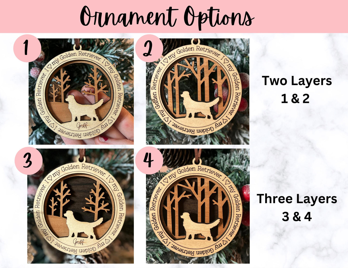 Personalized Dog Breed Christmas Ornament, Custom Dog Lover Gift, Dog Mom present, I love my Dog Gift, Pet Lover Gift