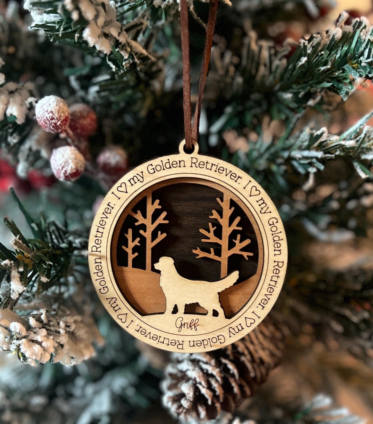 Personalized Dog Breed Christmas Ornament, Custom Dog Lover Gift, Dog Mom present, I love my Dog Gift, Pet Lover Gift