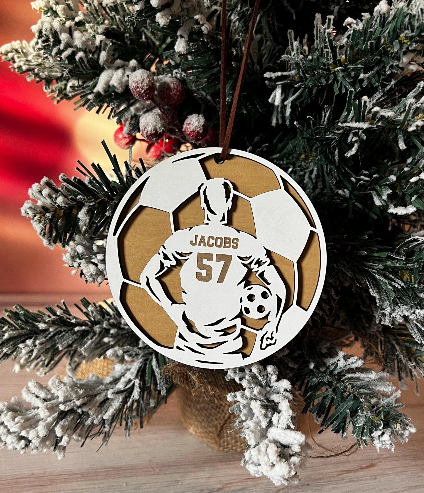Personalized Soccer Player Christmas Ornament, Male and Female Soccer Team Gift, Sports Ornament, Senior Gift, Custom Soccer Present