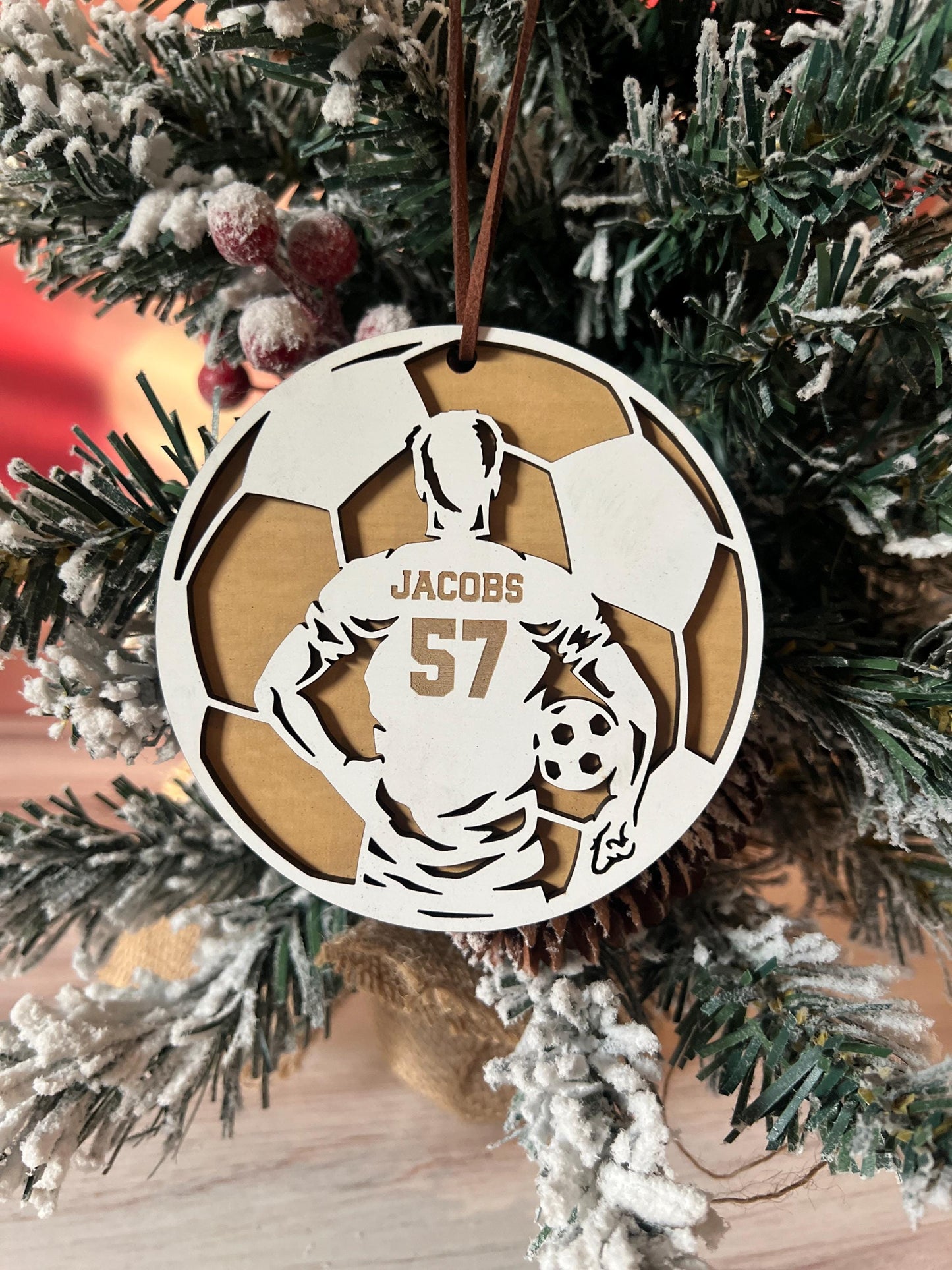 Personalized Soccer Player Christmas Ornament, Male and Female Soccer Team Gift, Sports Ornament, Senior Gift, Custom Soccer Present