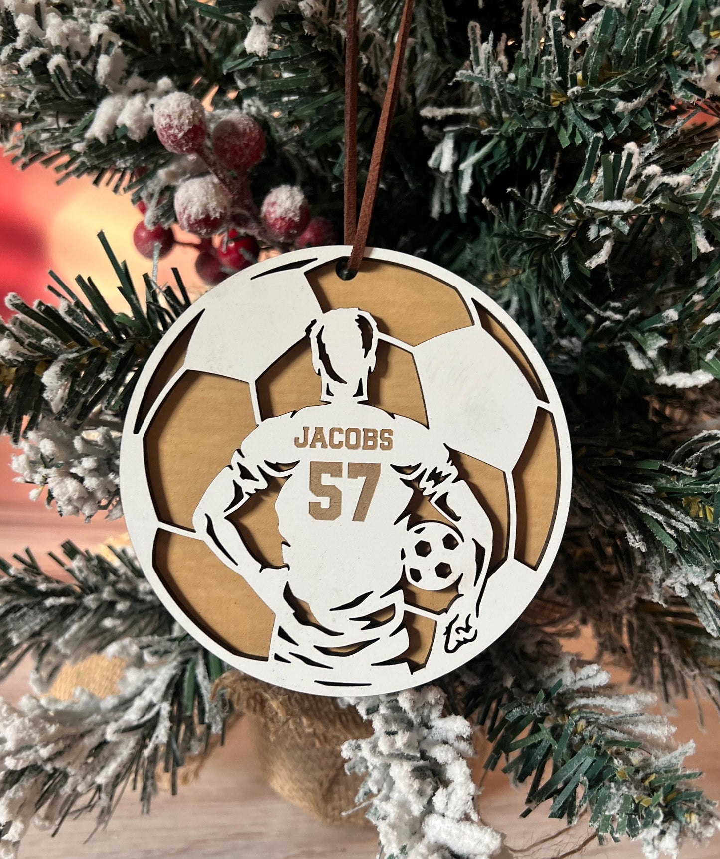 Personalized Soccer Player Christmas Ornament, Male and Female Soccer Team Gift, Sports Ornament, Senior Gift, Custom Soccer Present