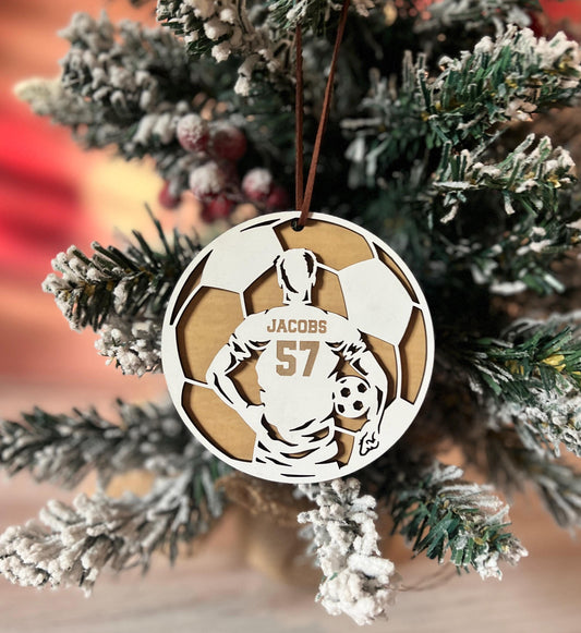 Personalized Soccer Player Christmas Ornament, Male and Female Soccer Team Gift, Sports Ornament, Senior Gift, Custom Soccer Present