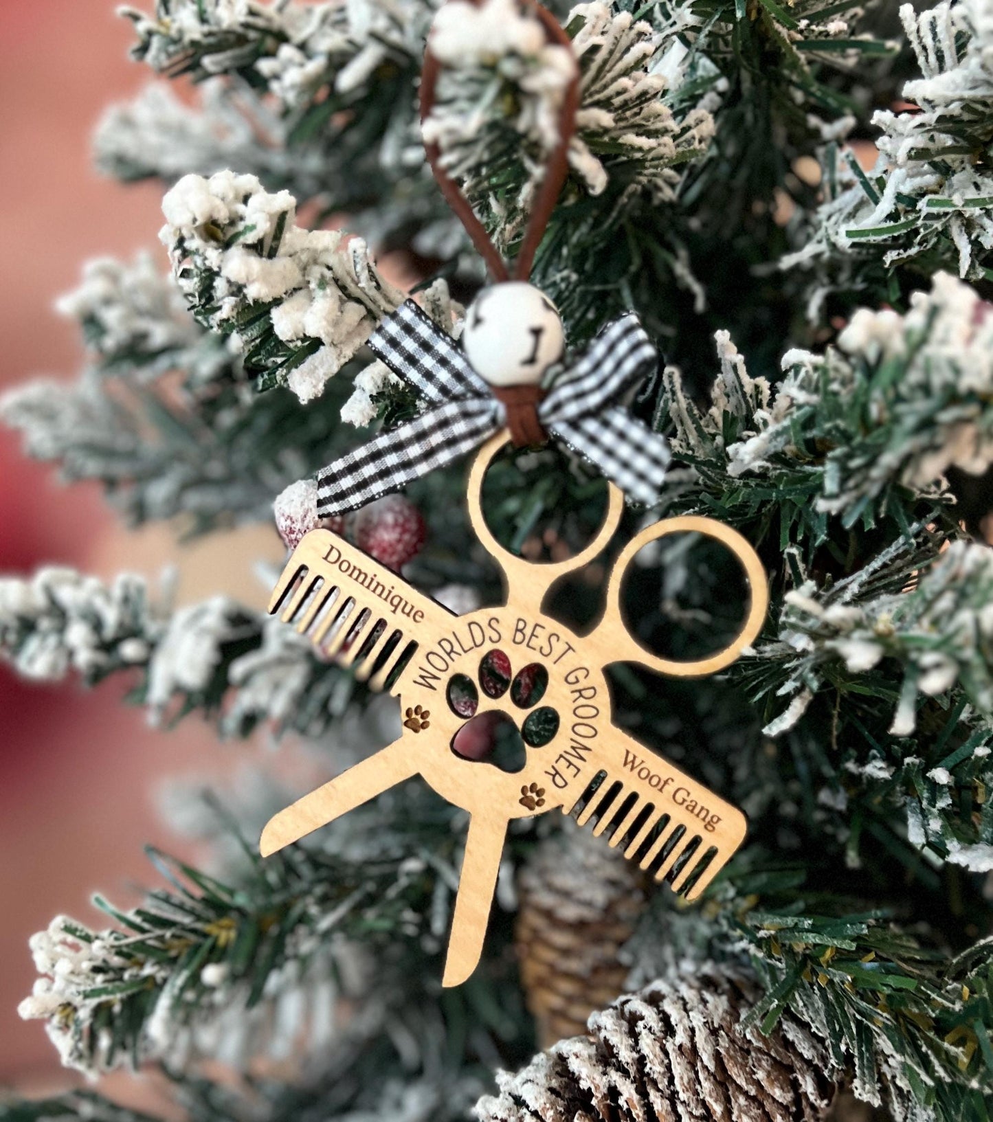 Personalized Dog Groomer Christmas Ornament, Custom Present, Pet Groomer, Grooming Appreciation Gift, Cat Groomer Present