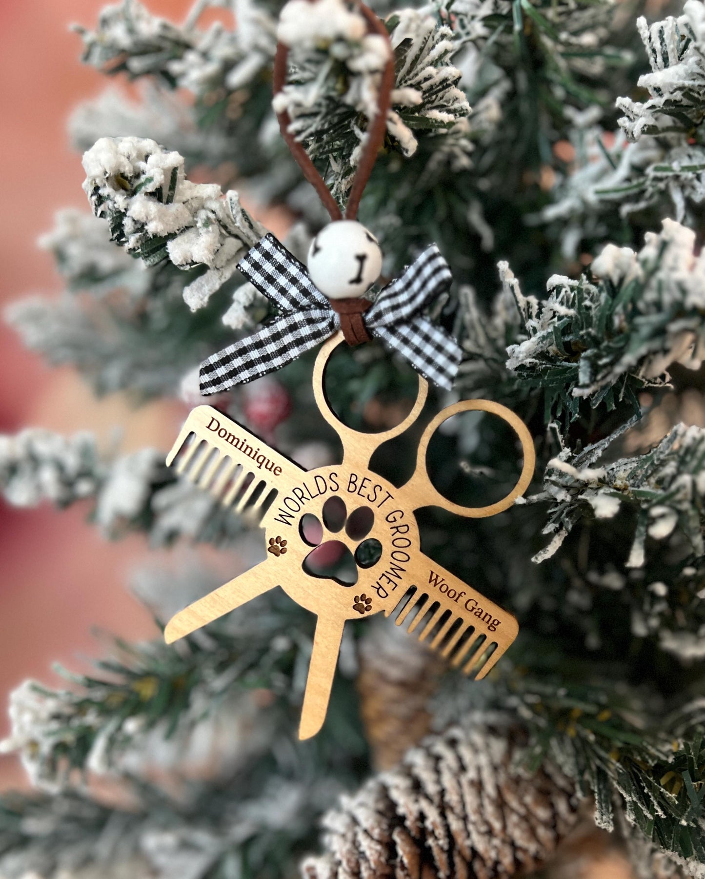 Personalized Dog Groomer Christmas Ornament, Custom Present, Pet Groomer, Grooming Appreciation Gift, Cat Groomer Present