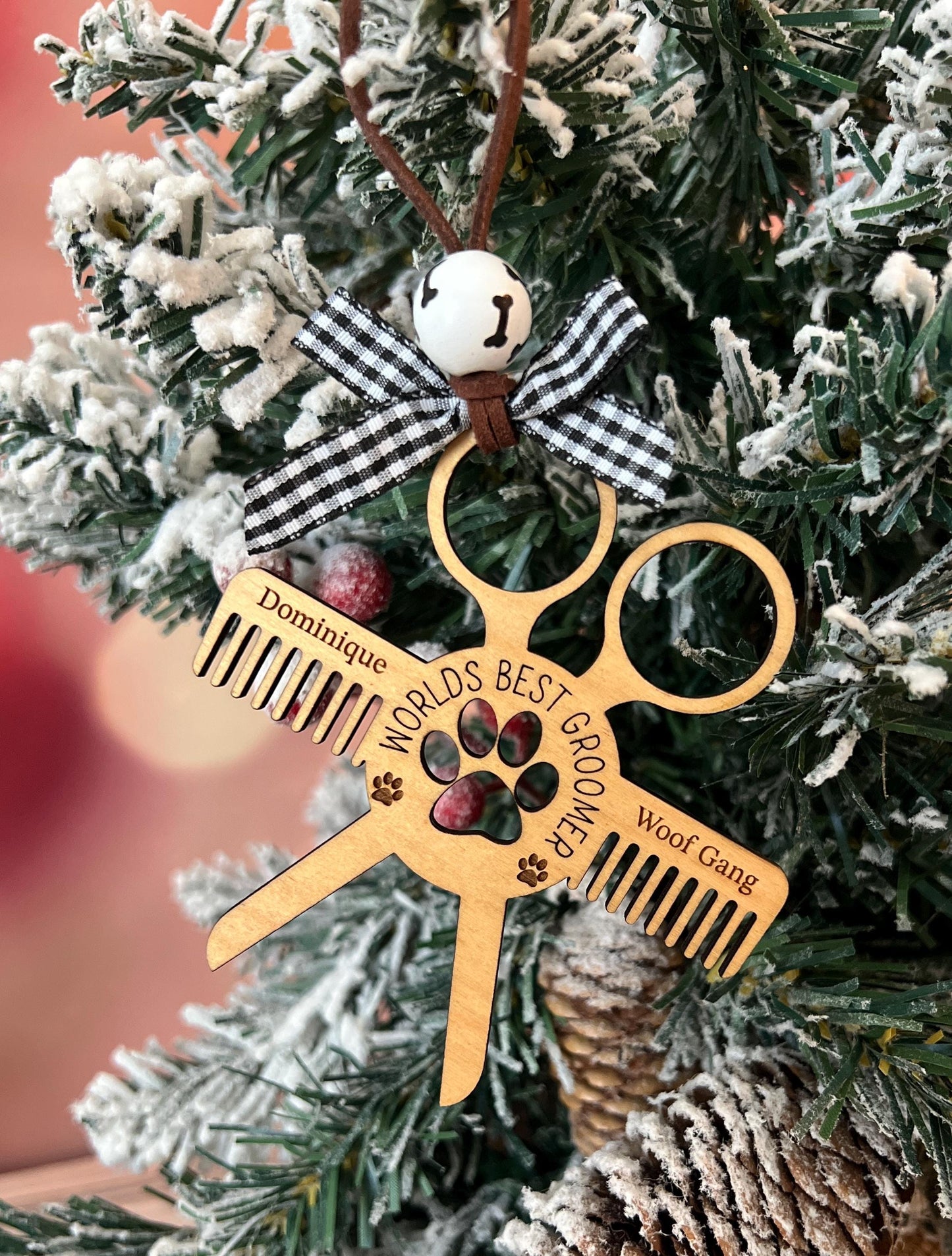 Personalized Dog Groomer Christmas Ornament, Custom Present, Pet Groomer, Grooming Appreciation Gift, Cat Groomer Present