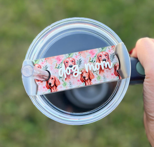 Personalized Irish Setter Tumbler Name Topper, Custom Plate Tag, Dog Mom Gift, New Puppy Present, 20oz 30oz 40oz, Stanley Lid, Dog Lover