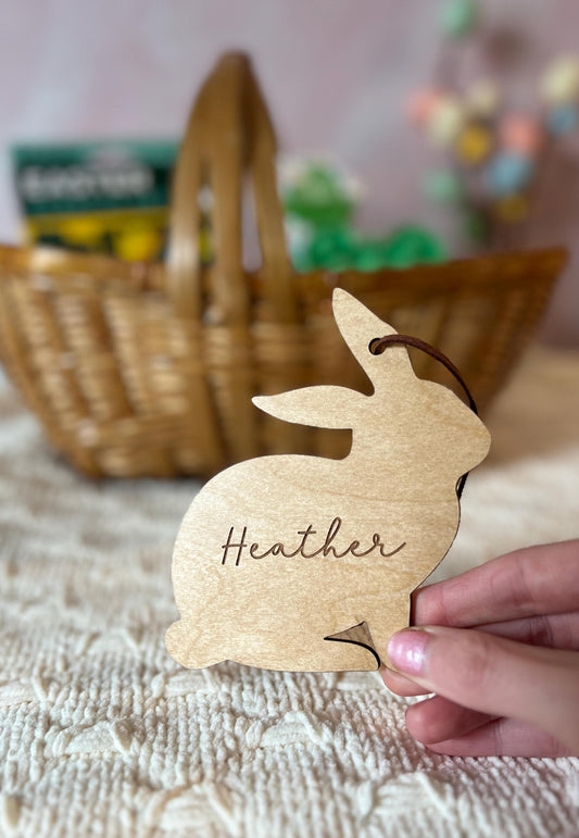 Personalized Bunny Name Tag, Custom Easter Basket Stuffer, Gift for Kids, Gift for Grandkids, Gift for Teen