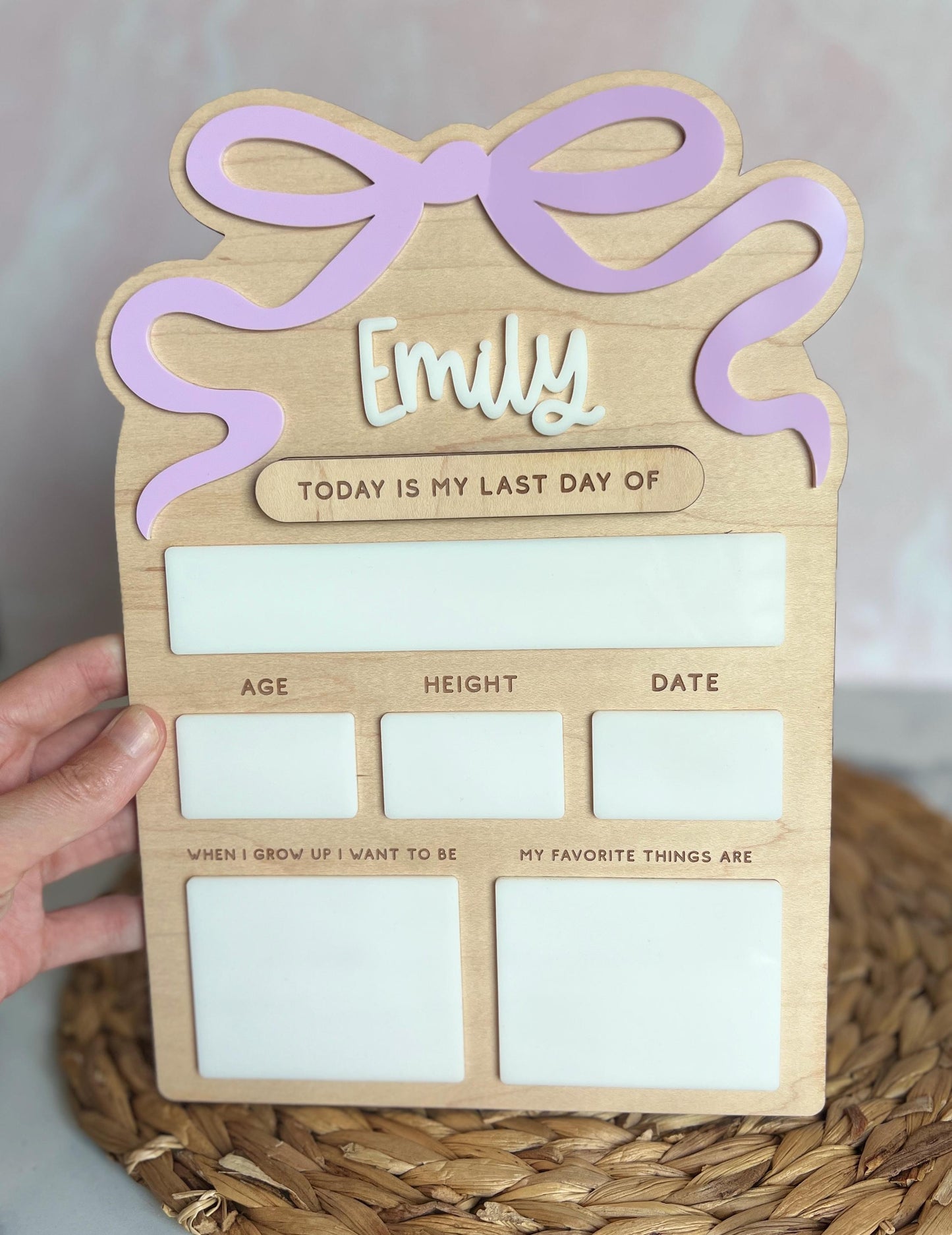 Custom First Day of School Sign, Personalized Back to School Sign, Coquette Bow, Interchangeable First Day Last Day Sign, Photo Prop