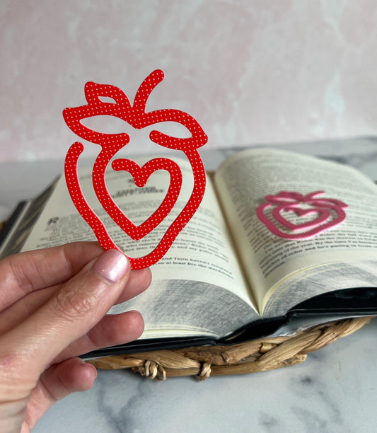 Strawberry Bookmark, Bookish, Berry Sweet Book Lover Gift, Book Club Present, Gift for Reader, Booktok