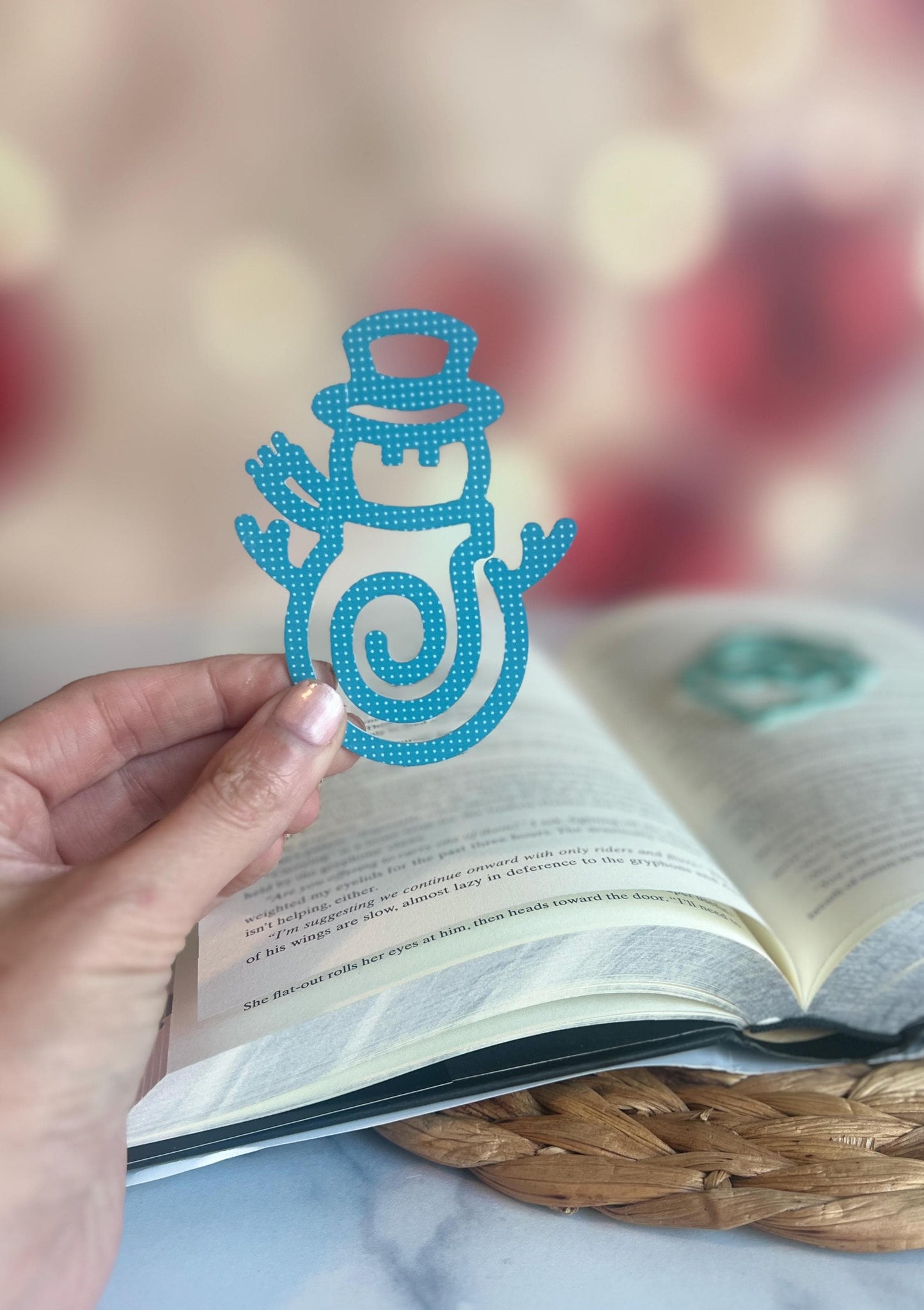 Santa and Snowman Bookmark, Christmas Stocking Stuffer, Gift for Reader, Winter, Bookish, Holiday Present, Teacher Gift