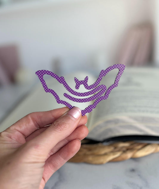 Bat Bookmark, Book Lover Gift, Gift for Reader, Book Club Present, Acrylic Bookmark, Paper Clip, Halloween Spooky Season Gift