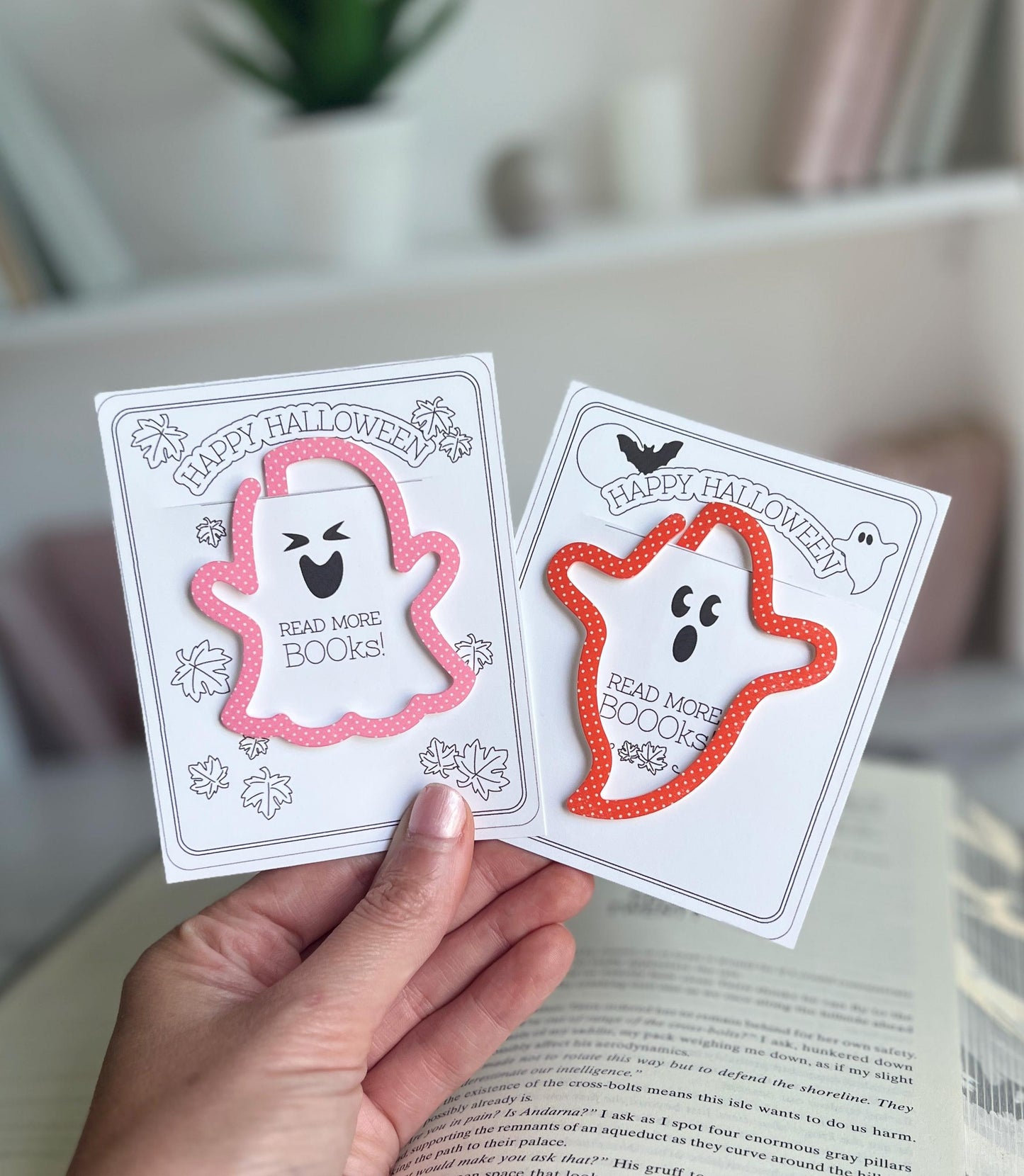 Ghost Halloween Bookmark, Boo Basket Gift, Book Lover, Bookworm, Booktok, Fall, Bookish, Spooky Gift for Reader