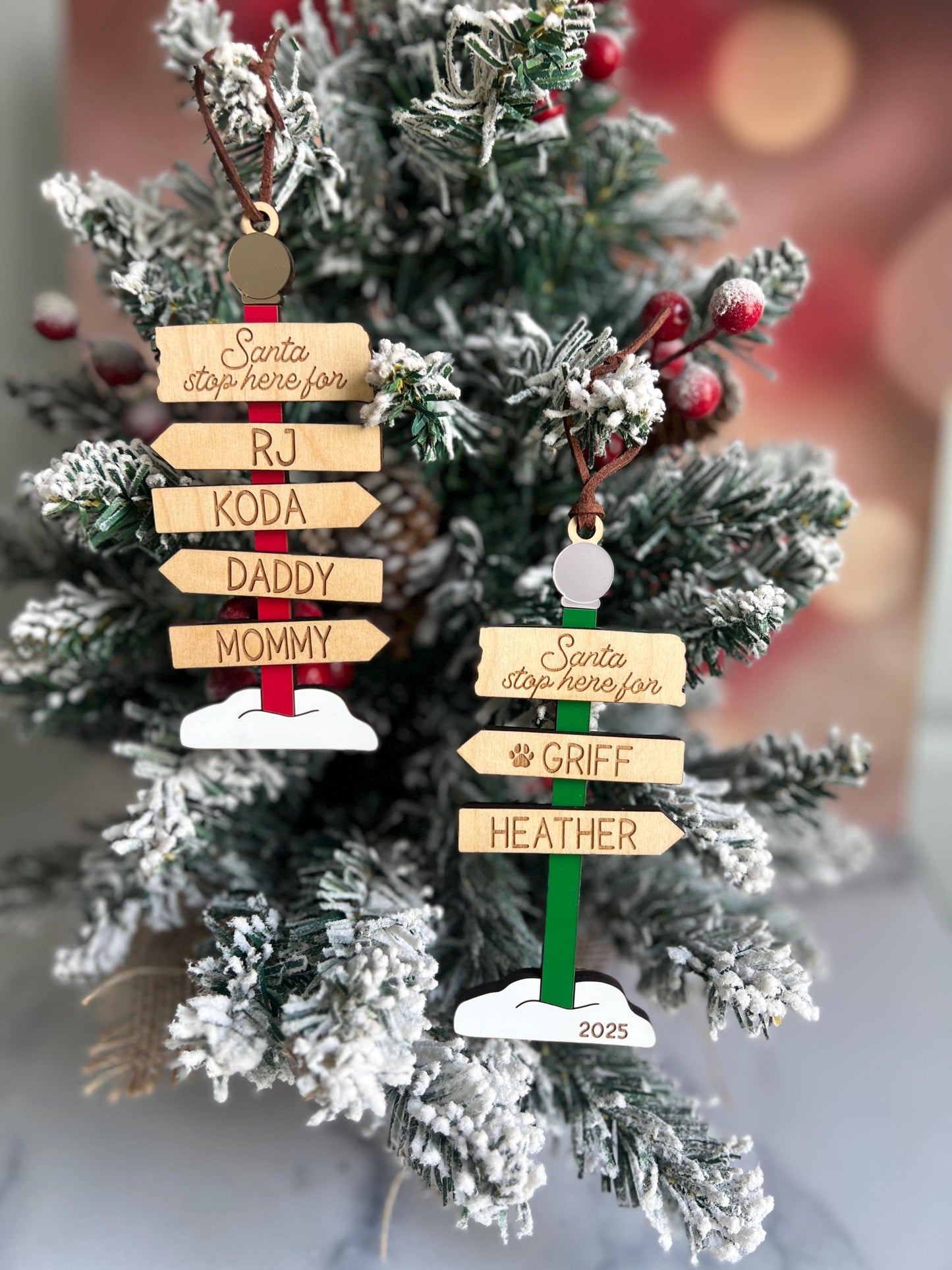 Personalized North Pole Family Ornament, Custom Grandparent Gift, Christmas Name Sign, Family Keepsake, Holiday Gift