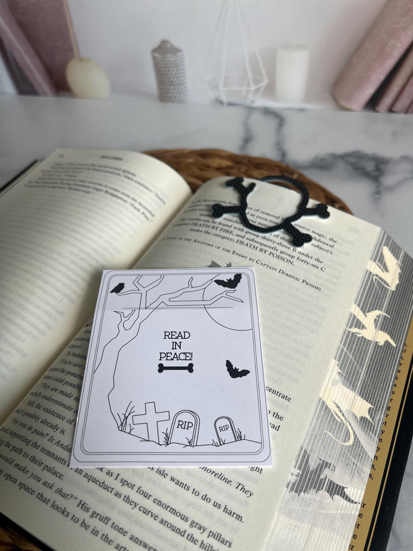 Halloween Skull Acrylic Bookmark, Book Lover Gift, Cute Halloween Bookmark, Pirate Party, Bookish Gift, Booktok