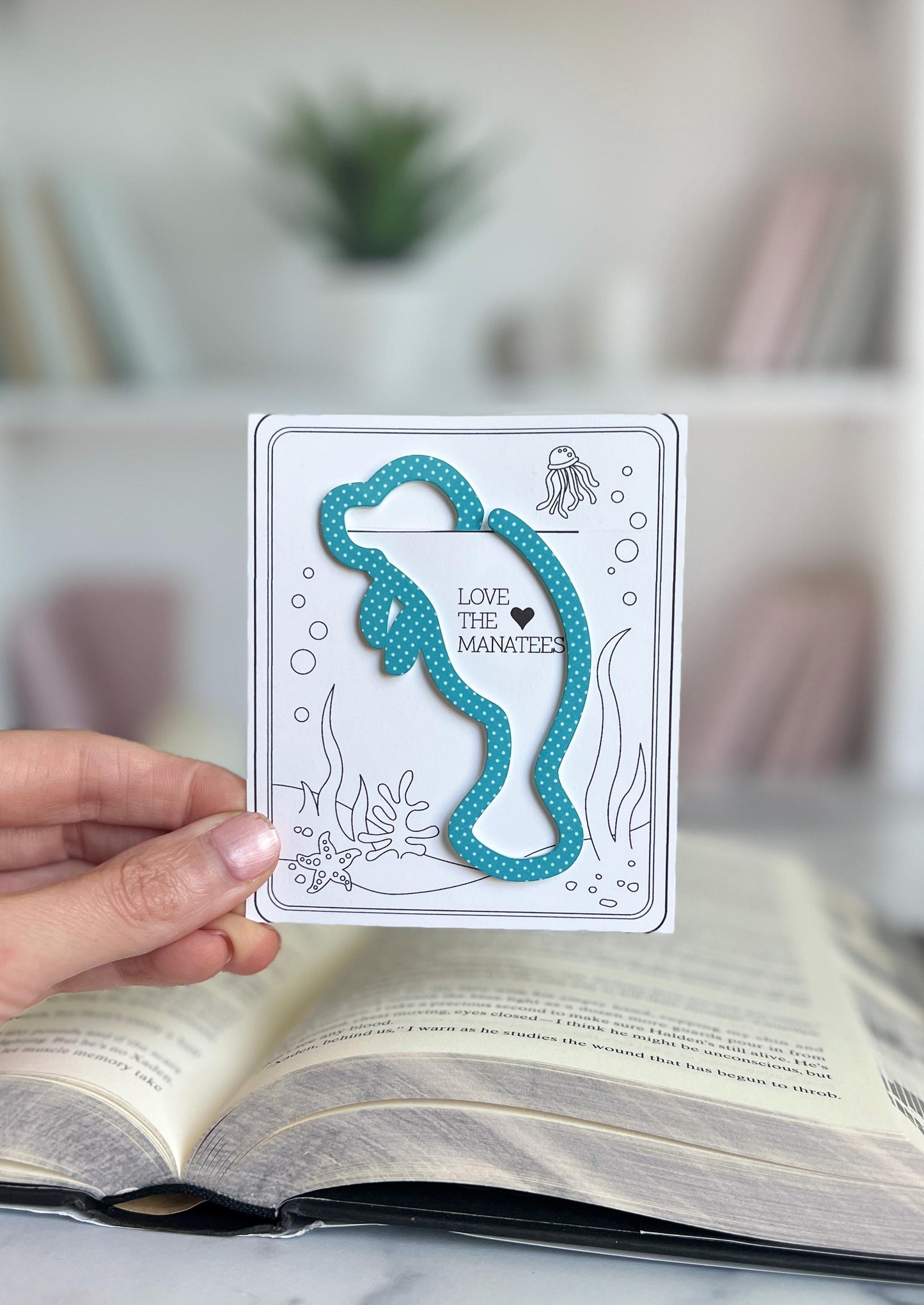 Manatee Acrylic Bookmark, Book Lover Gift, Sea Cow, Beach Lover, Vacation Keepsake, Booktok Present, Bookish, Book Club, Ocean Animal