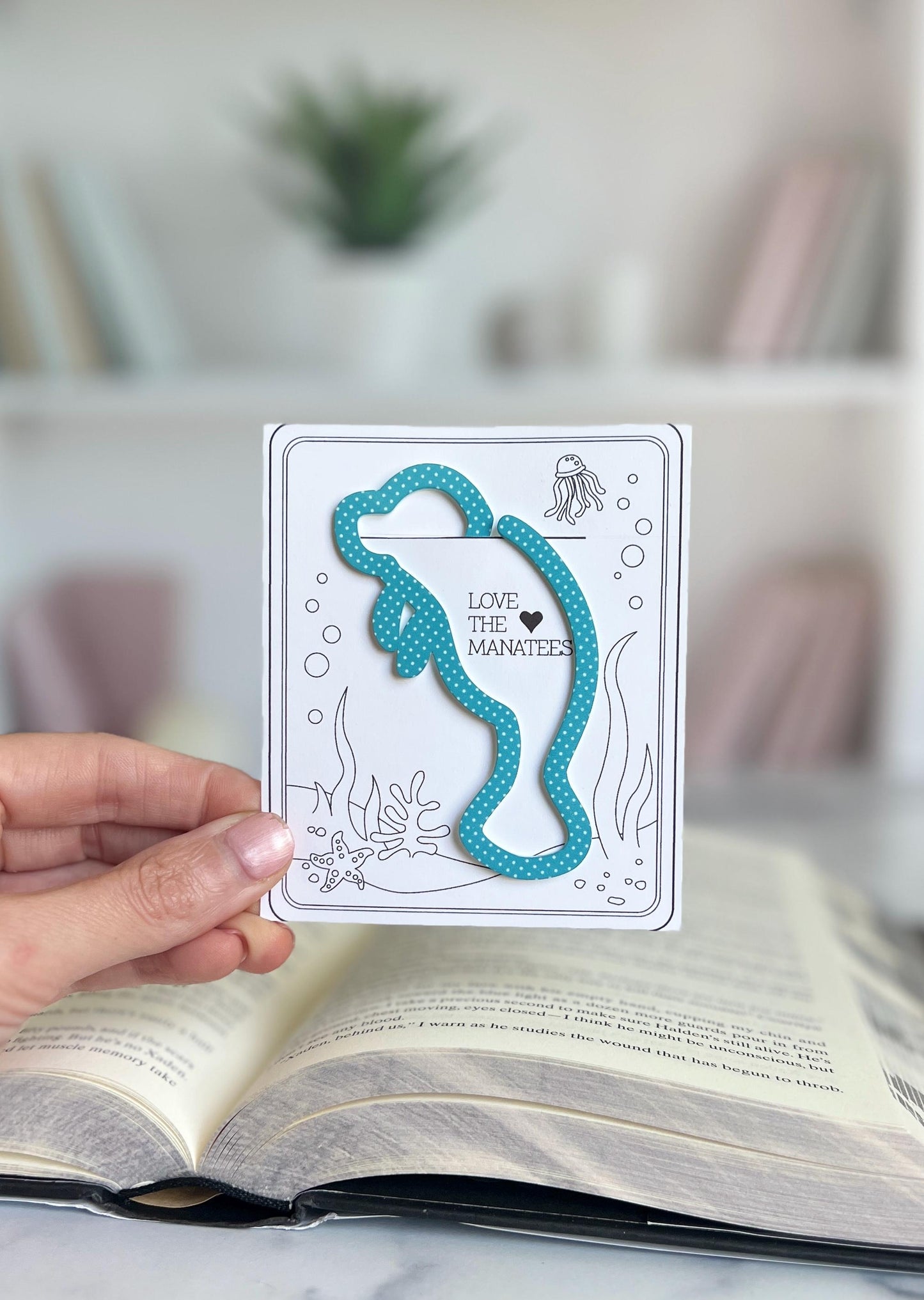 Manatee Acrylic Bookmark, Book Lover Gift, Sea Cow, Beach Lover, Vacation Keepsake, Booktok Present, Bookish, Book Club, Ocean Animal