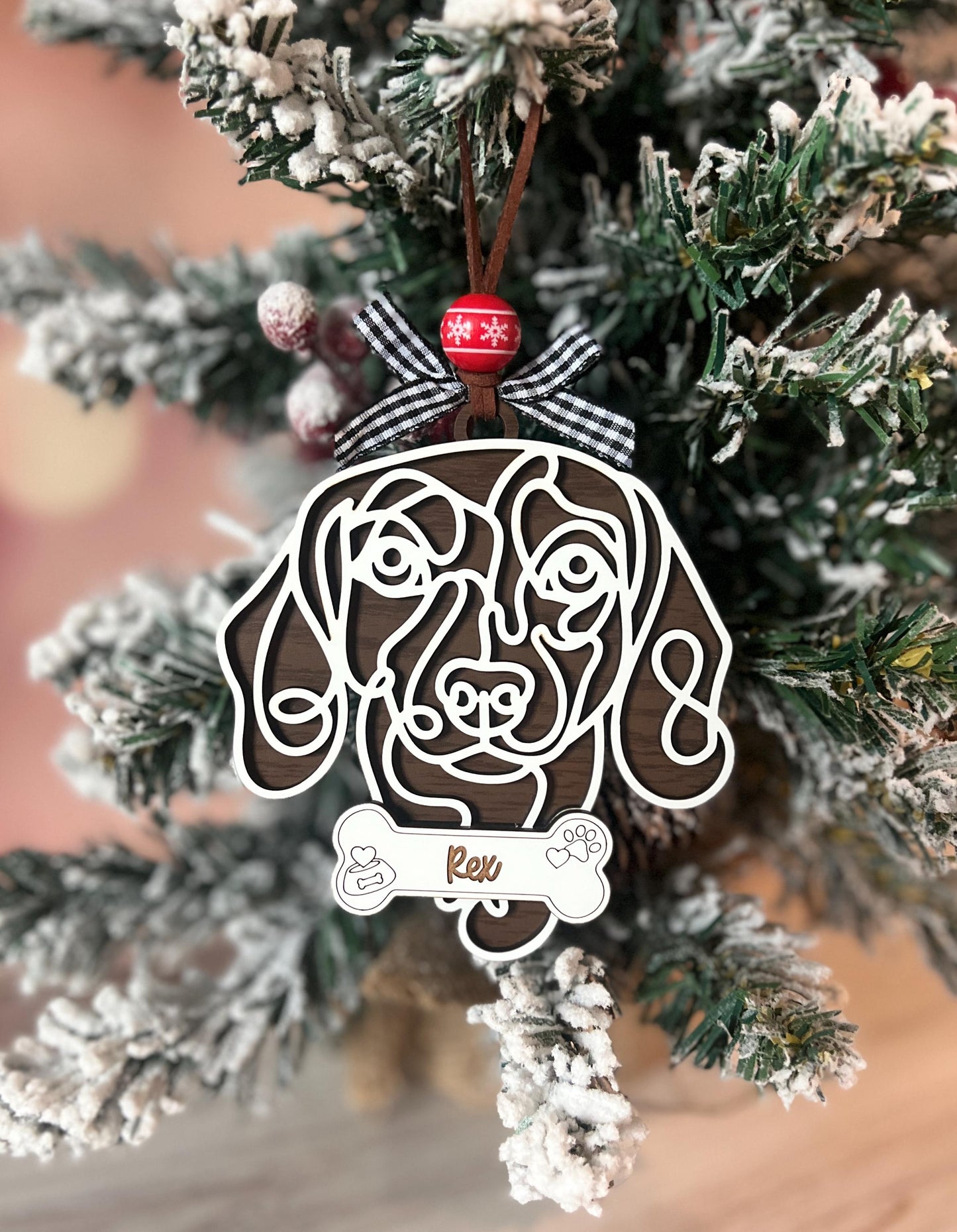 Personalized Weiner Dog Christmas Ornament, Dachshund Lover, Custom Pet Lover Gift, Dog Mom Present, New Puppy Owner, Dog Mama