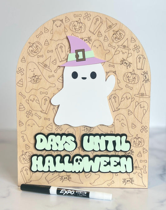 Halloween Countdown Ghost Sign, Dry Erase Days Till Halloween, Spooky Holiday Countdown, Fall Sign