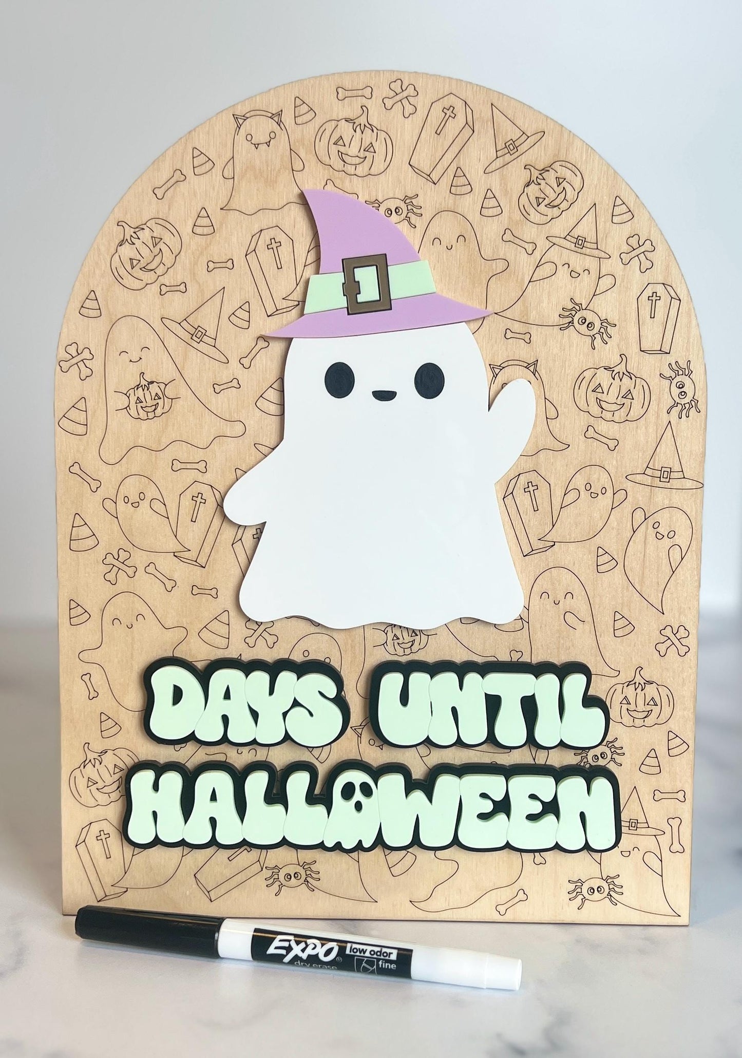 Halloween Countdown Ghost Sign, Dry Erase Days Till Halloween, Spooky Holiday Countdown, Fall Sign