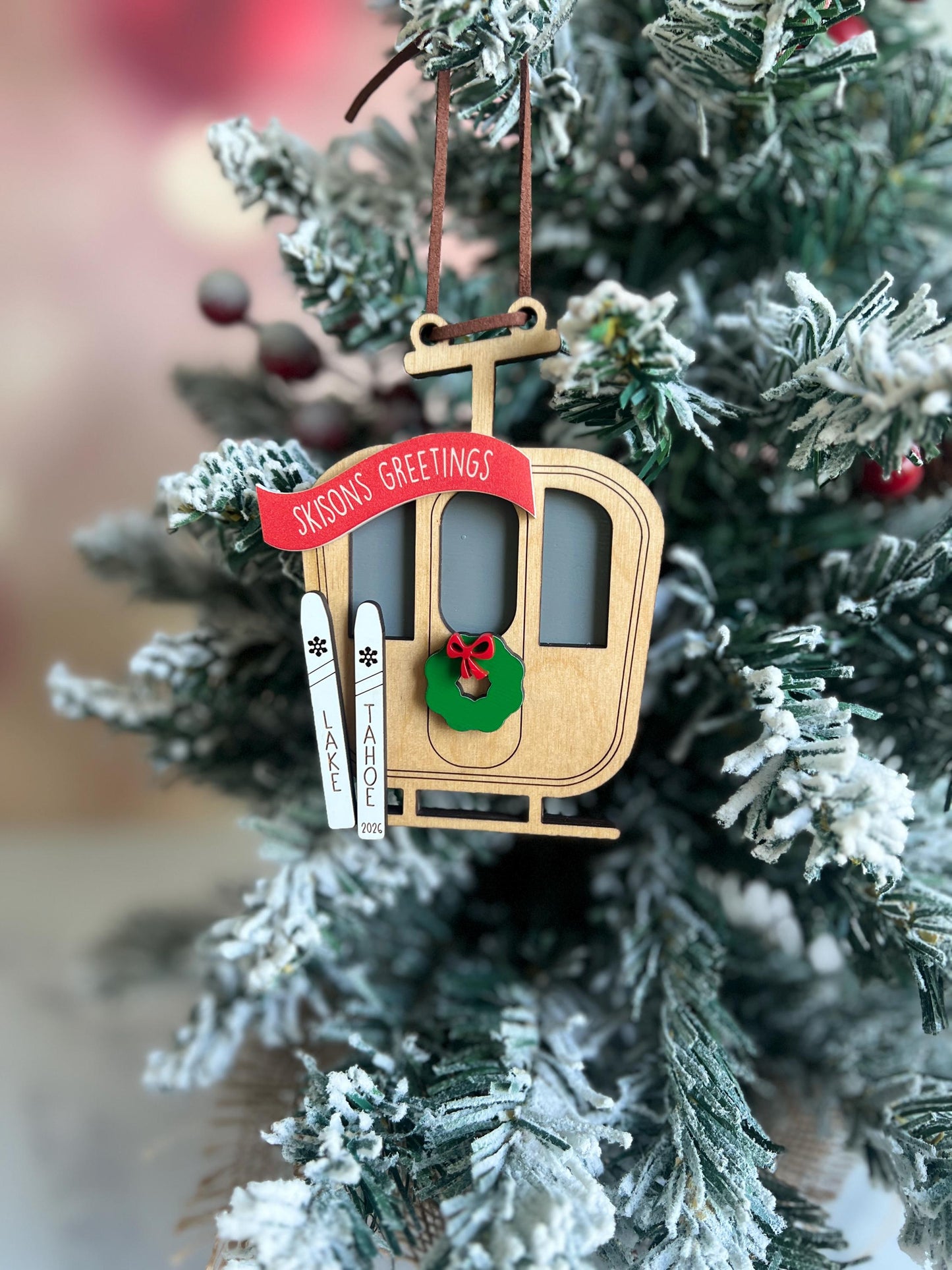 Personalized Ski Gondola Christmas Ornament, Apres Ski, Family Trip Memory, Vacation Keepsake, Custom Holiday Present, Skier Skiing Team