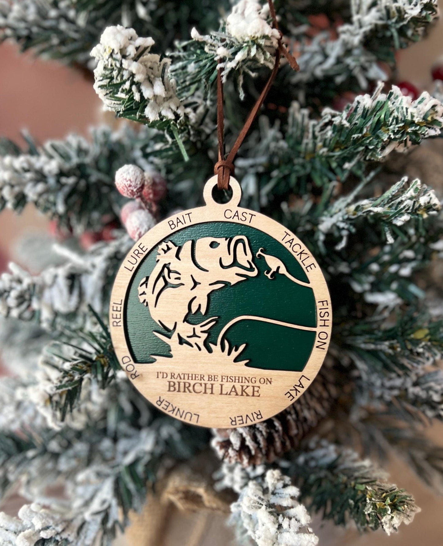Personalized Largemouth Bass Fishing Christmas Ornament, Custom Gift, Fisherman Holiday Present, Gifts for Dad