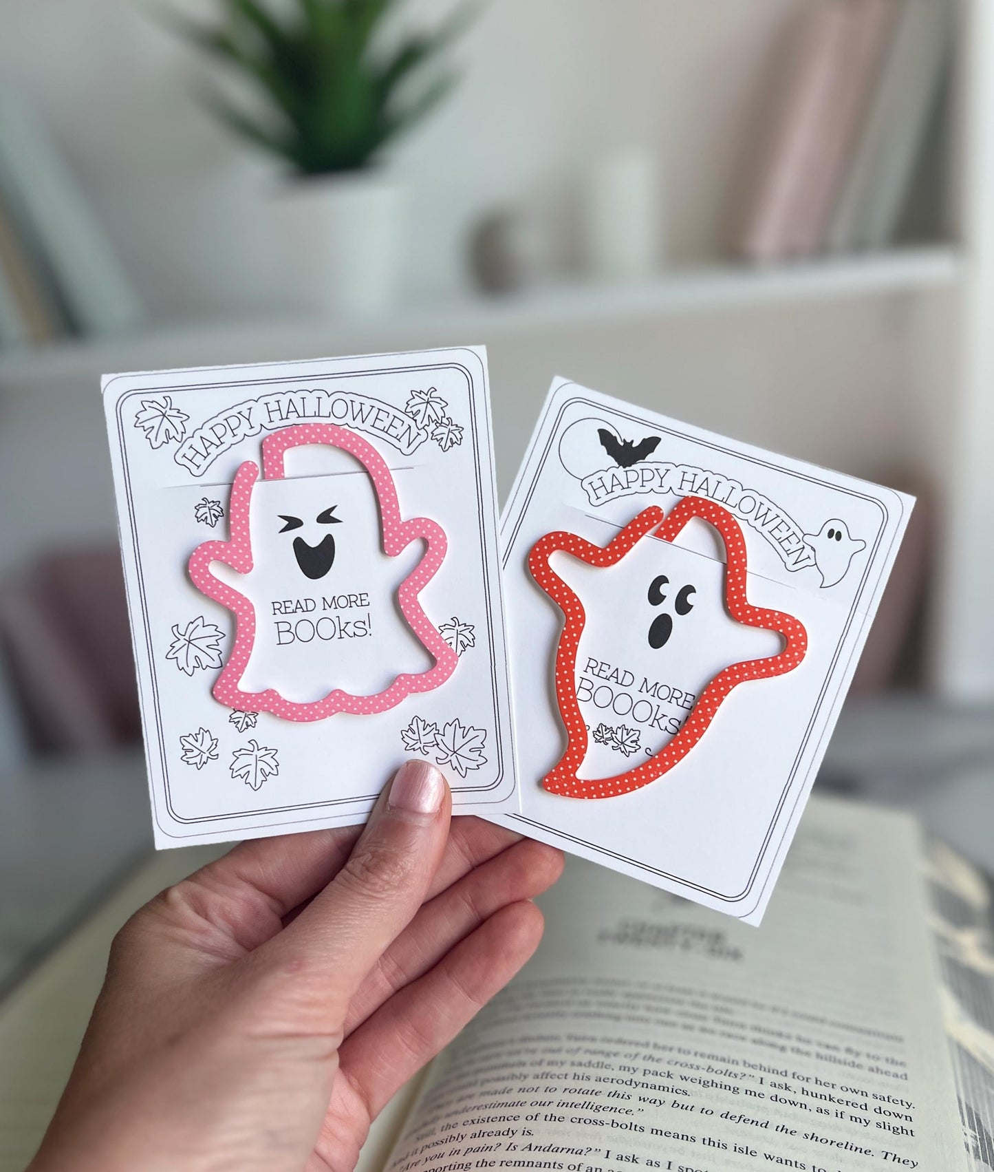 Ghost Halloween Bookmark, Boo Basket Gift, Book Lover, Bookworm, Booktok, Fall, Bookish, Spooky Gift for Reader