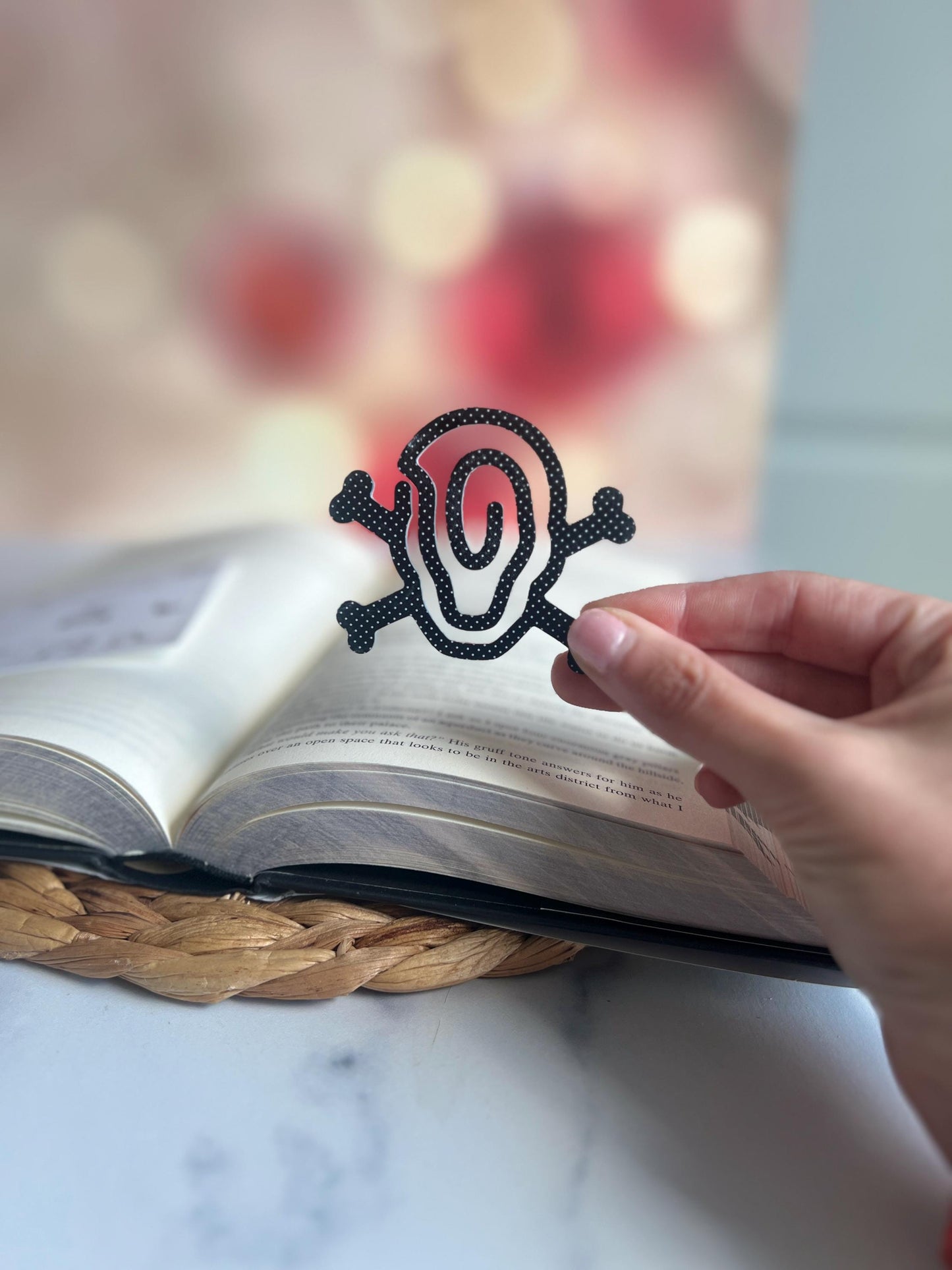 Halloween Skull Acrylic Bookmark, Book Lover Gift, Cute Halloween Bookmark, Pirate Party, Bookish Gift, Booktok