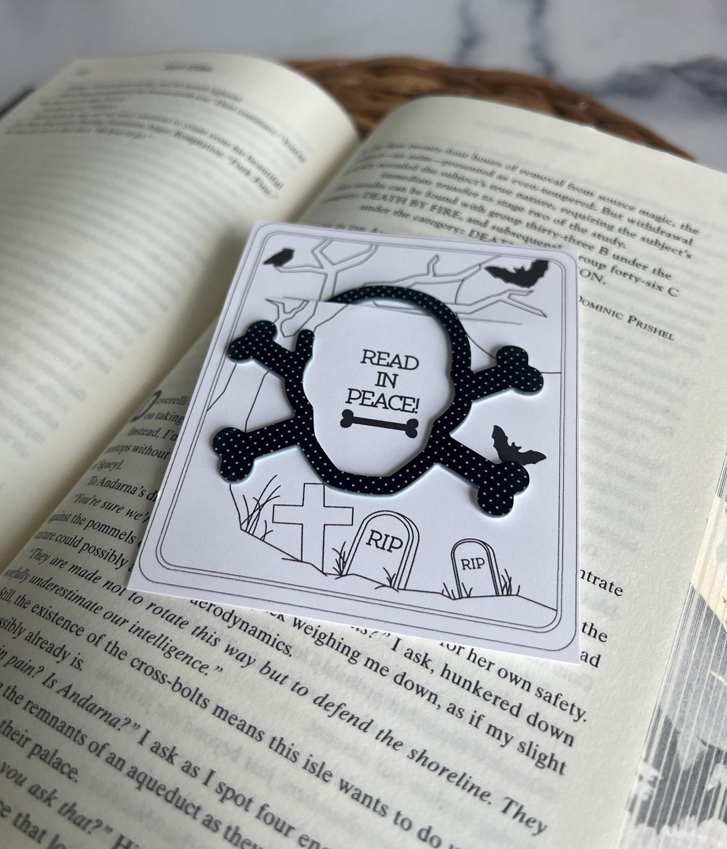 Halloween Skull Acrylic Bookmark, Book Lover Gift, Cute Halloween Bookmark, Pirate Party, Bookish Gift, Booktok