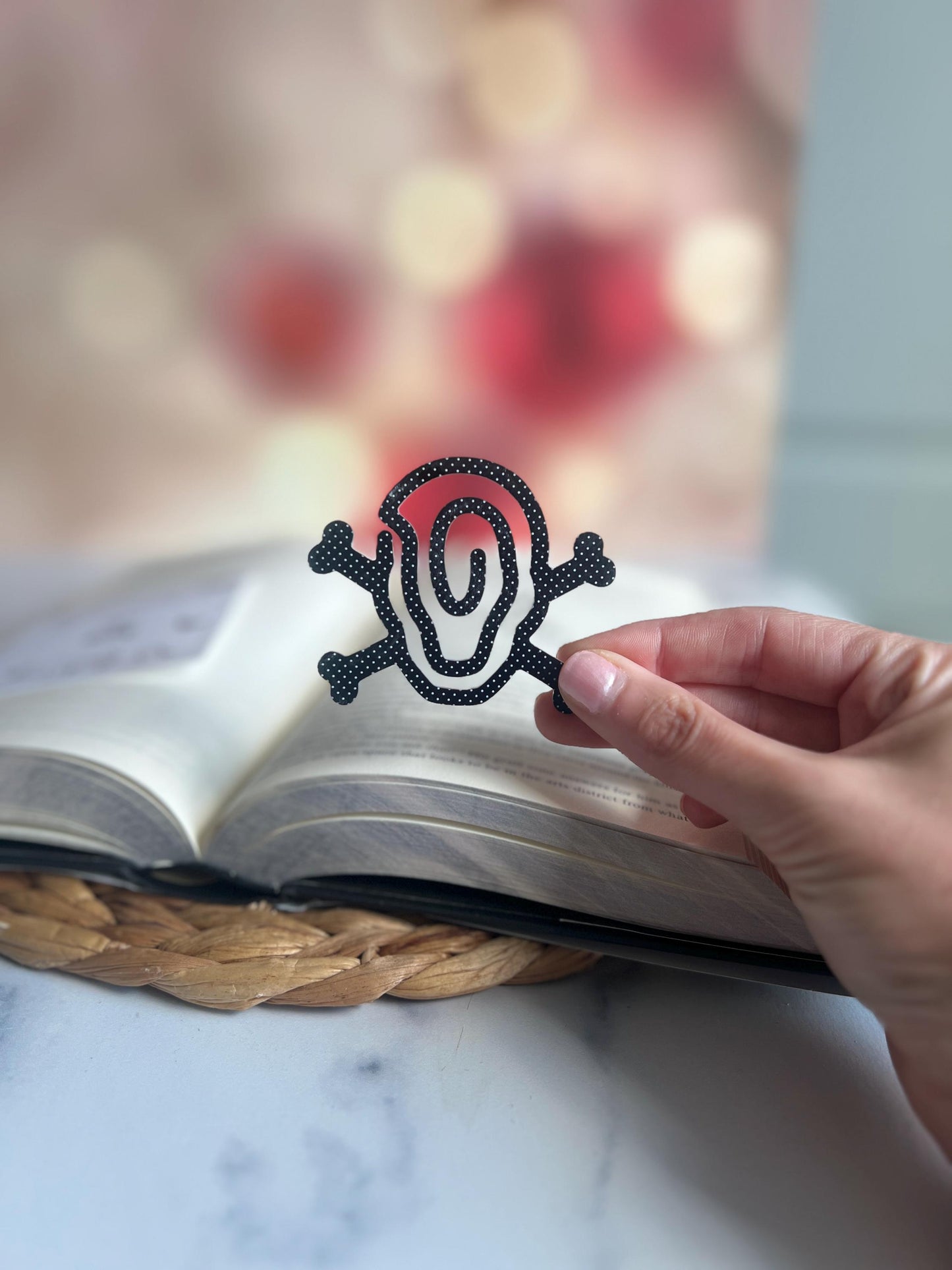 Halloween Skull Acrylic Bookmark, Book Lover Gift, Cute Halloween Bookmark, Pirate Party, Bookish Gift, Booktok