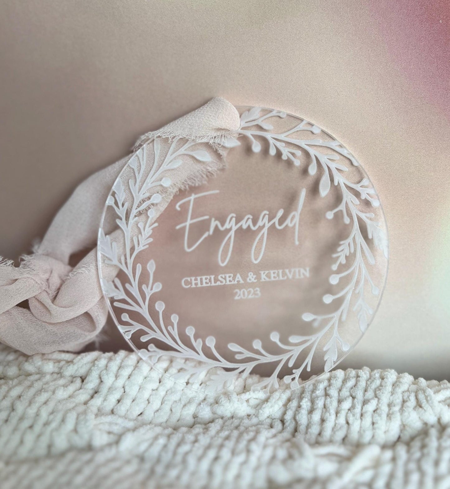 Personalized Engaged Christmas Ornament, Newly Engaged Gift, Just Engaged Gifts, First Christmas Engaged, Custom Engagement Keepsake Gifts
