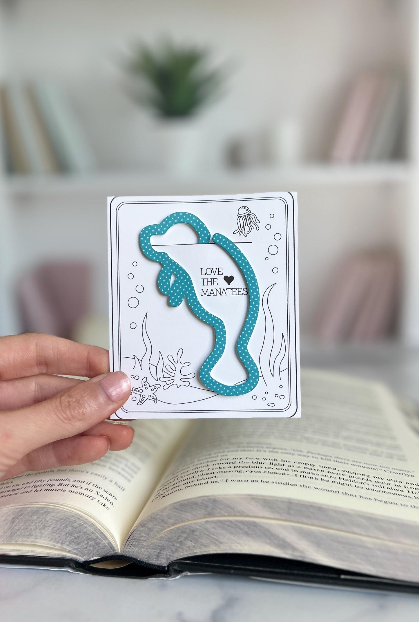Manatee Acrylic Bookmark, Book Lover Gift, Sea Cow, Beach Lover, Vacation Keepsake, Booktok Present, Bookish, Book Club, Ocean Animal