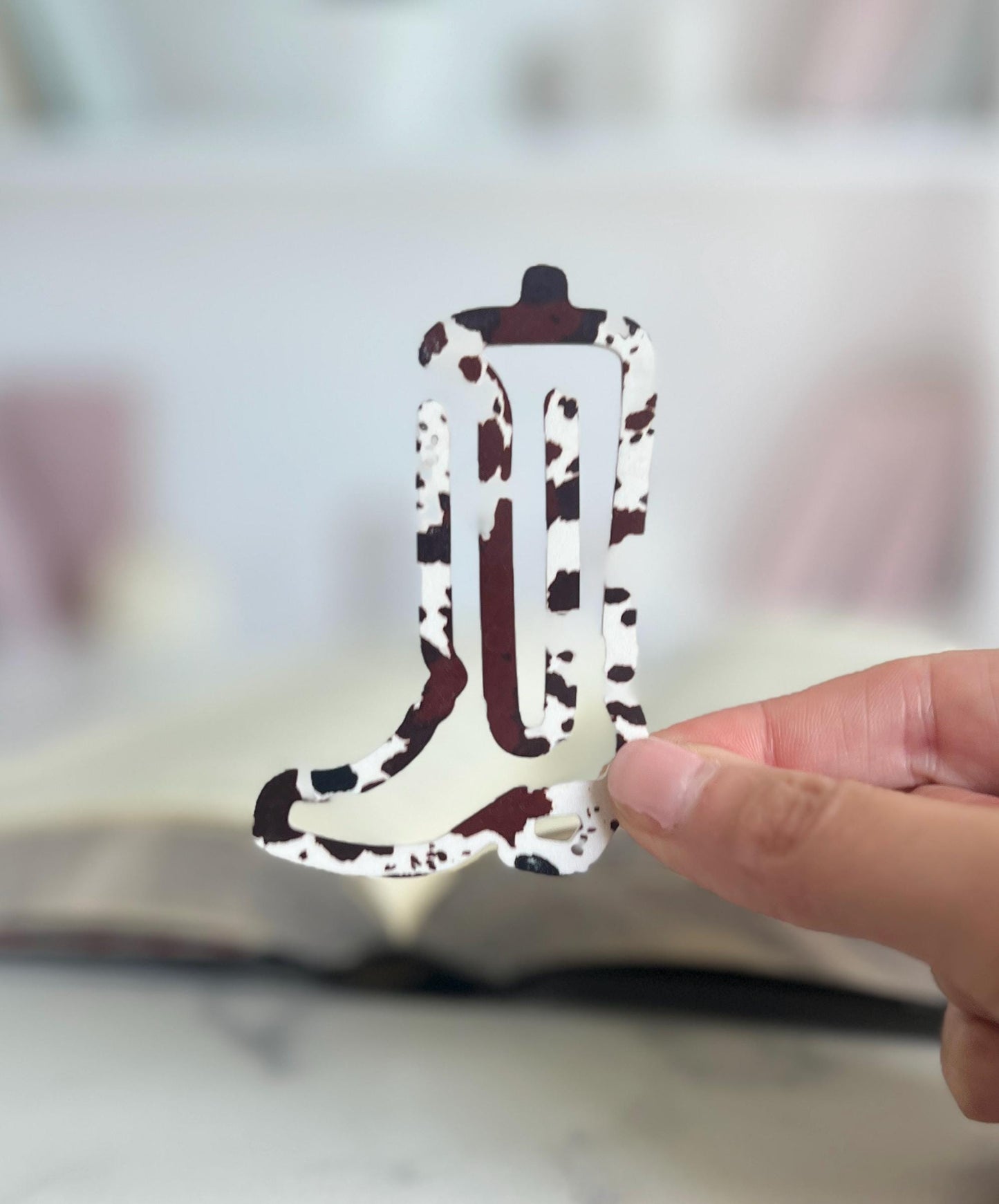 Cowboy Boot Acrylic Bookmark, Cowboy Romance Reader, Cowhide Book Mark, Western Country Lover, Cowgirl Gift, Book Club Gifts, Southern