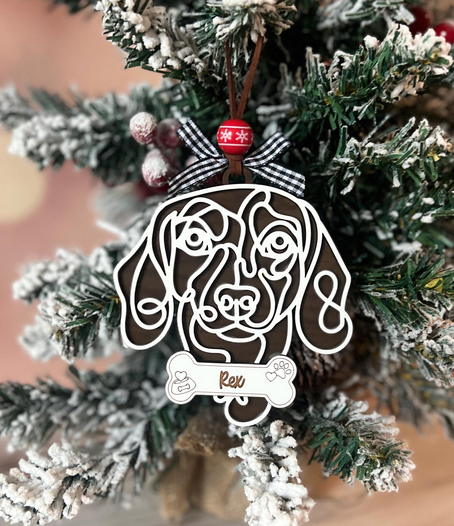 Personalized Weiner Dog Christmas Ornament, Dachshund Lover, Custom Pet Lover Gift, Dog Mom Present, New Puppy Owner, Dog Mama