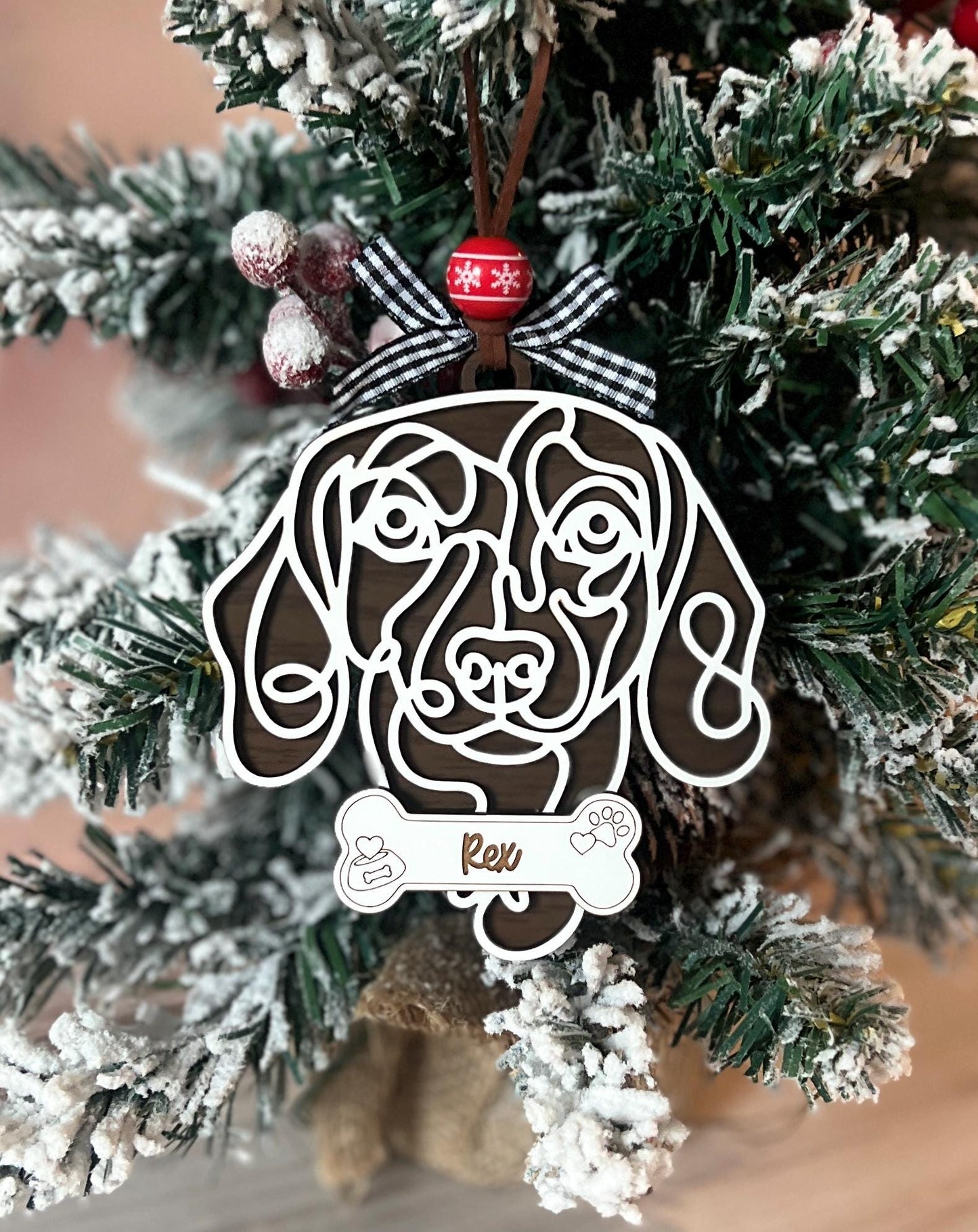 Personalized Weiner Dog Christmas Ornament, Dachshund Lover, Custom Pet Lover Gift, Dog Mom Present, New Puppy Owner, Dog Mama