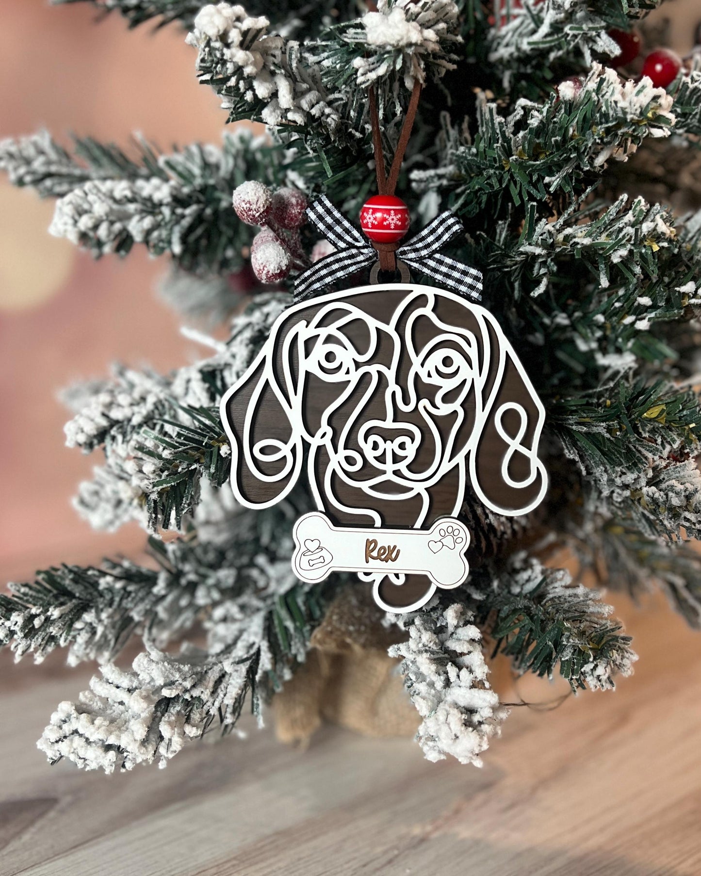 Personalized Weiner Dog Christmas Ornament, Dachshund Lover, Custom Pet Lover Gift, Dog Mom Present, New Puppy Owner, Dog Mama