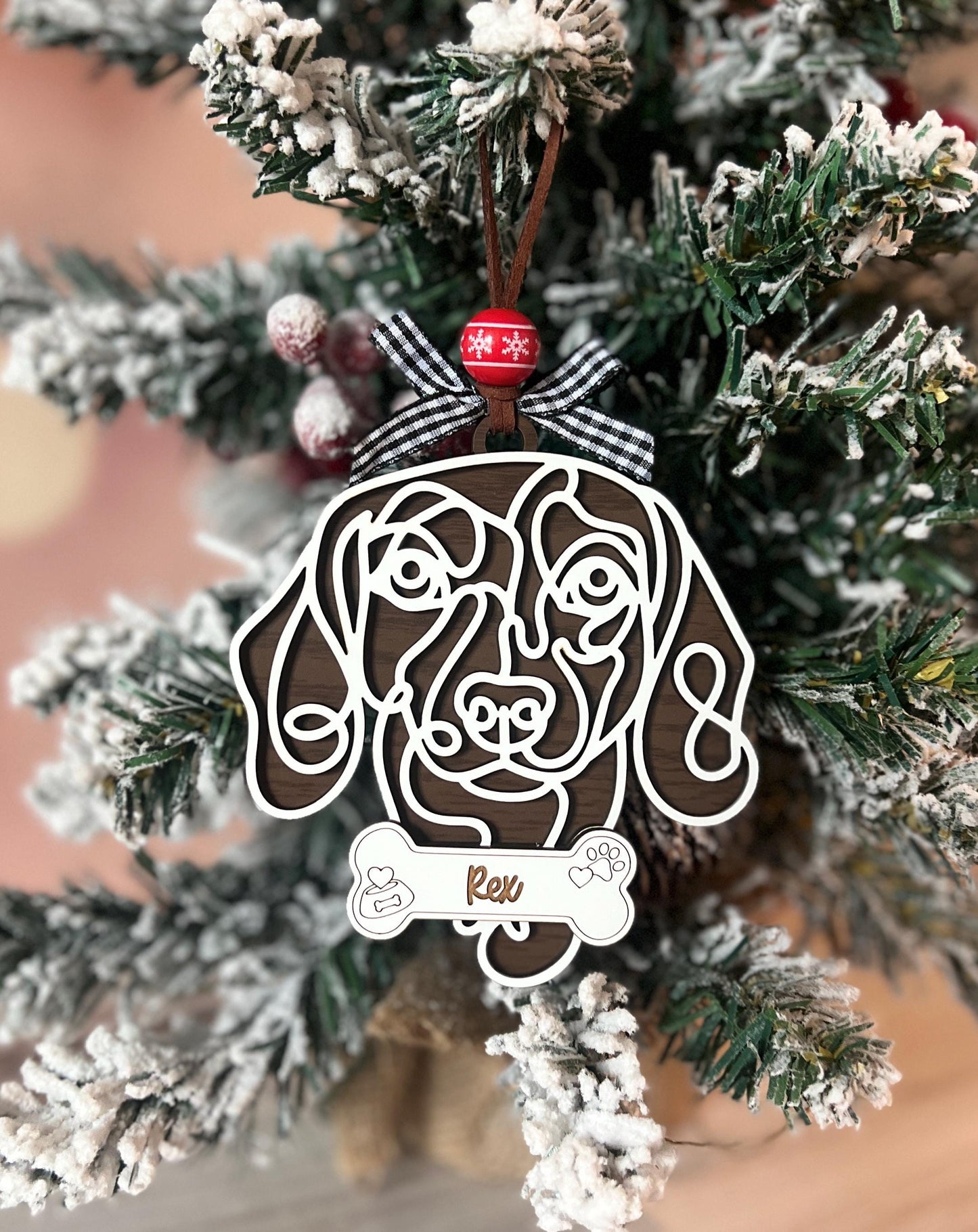 Personalized Weiner Dog Christmas Ornament, Dachshund Lover, Custom Pet Lover Gift, Dog Mom Present, New Puppy Owner, Dog Mama