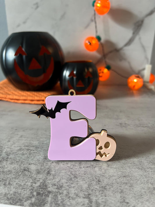 Personalized Halloween Letter Tag, Custom Initial Tag for Treat Bags or Backpacks, Gift for Kids, Boo Basket Gift, Toddler Keychain
