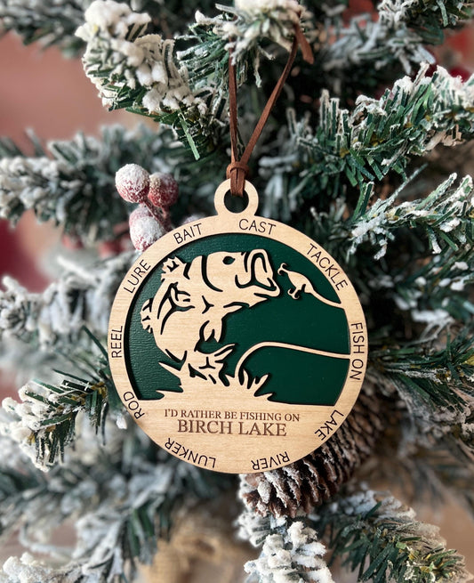 Personalized Largemouth Bass Fishing Christmas Ornament, Custom Gift, Fisherman Holiday Present, Gifts for Dad