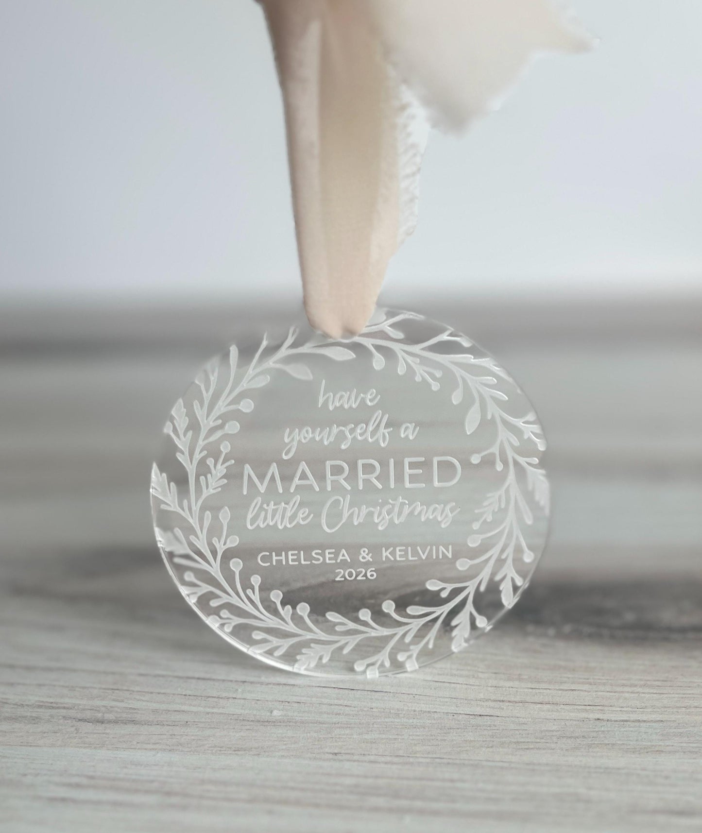 Personalized Married Christmas Ornament, Our First Christmas Married, Custom Newlywed Gift, Mr & Mrs, Wedding Ornament, Wedding Keepsake