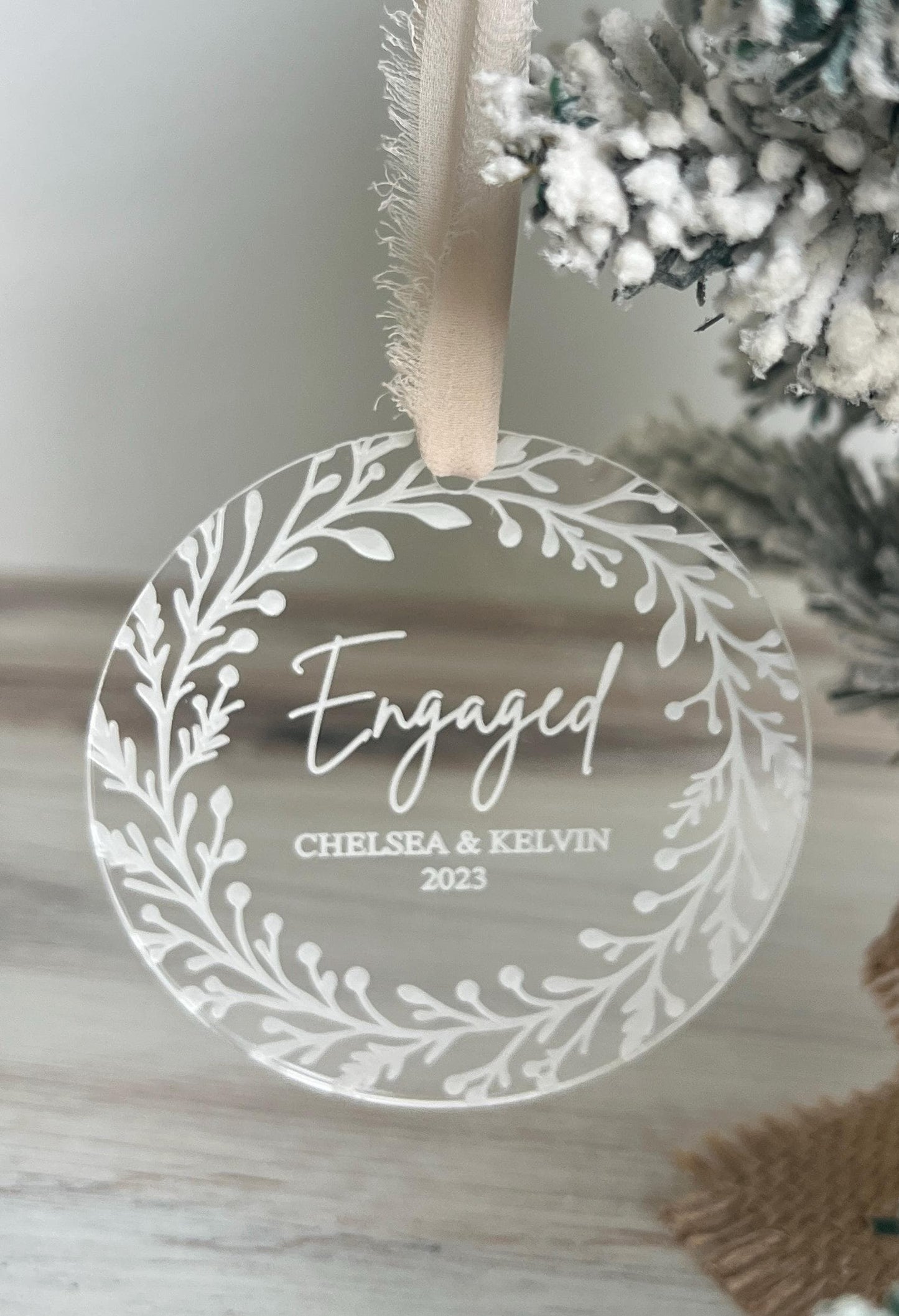 Personalized Engaged Christmas Ornament, Newly Engaged Gift, Just Engaged Gifts, First Christmas Engaged, Custom Engagement Keepsake Gifts