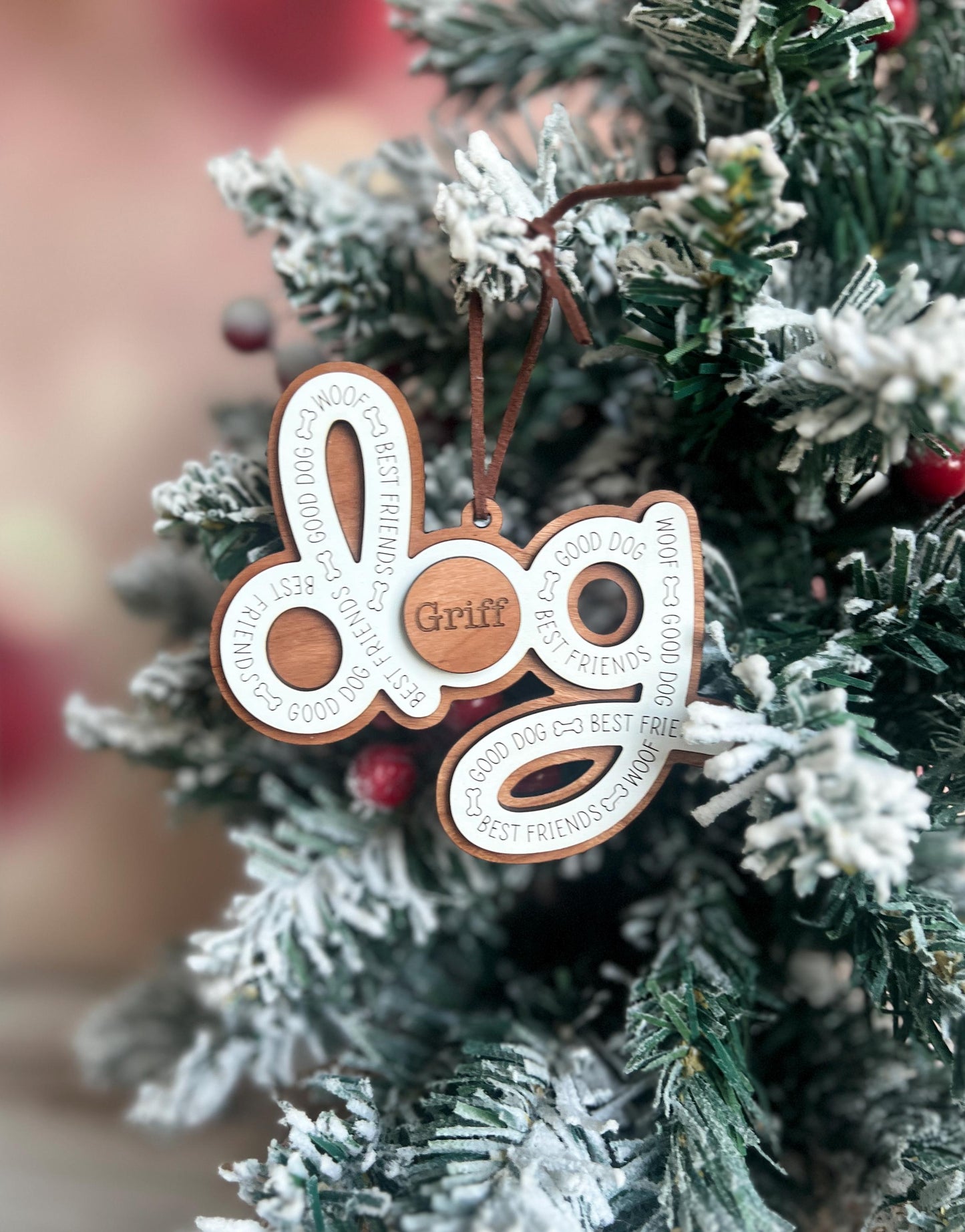 Personalized Dog Christmas Ornament, Custom Pet Lover Gift, Dog Mom Present, New Puppy Owner, Dog Mama Present
